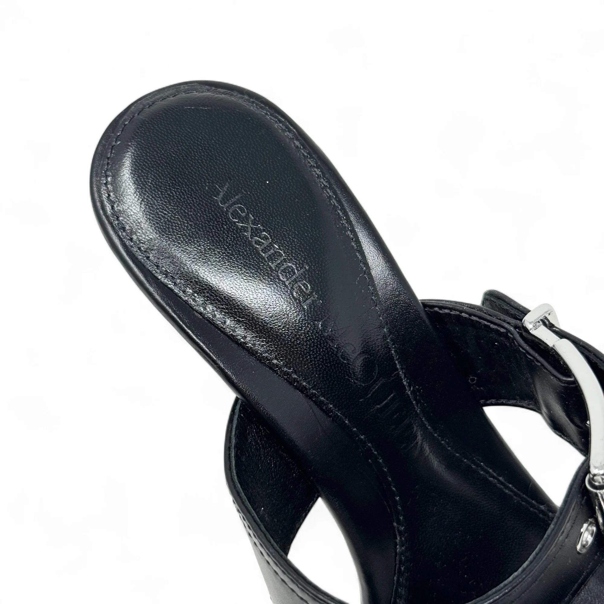 Alexander McQueen Black Punk Buckle Mules 37.5 - Image 7