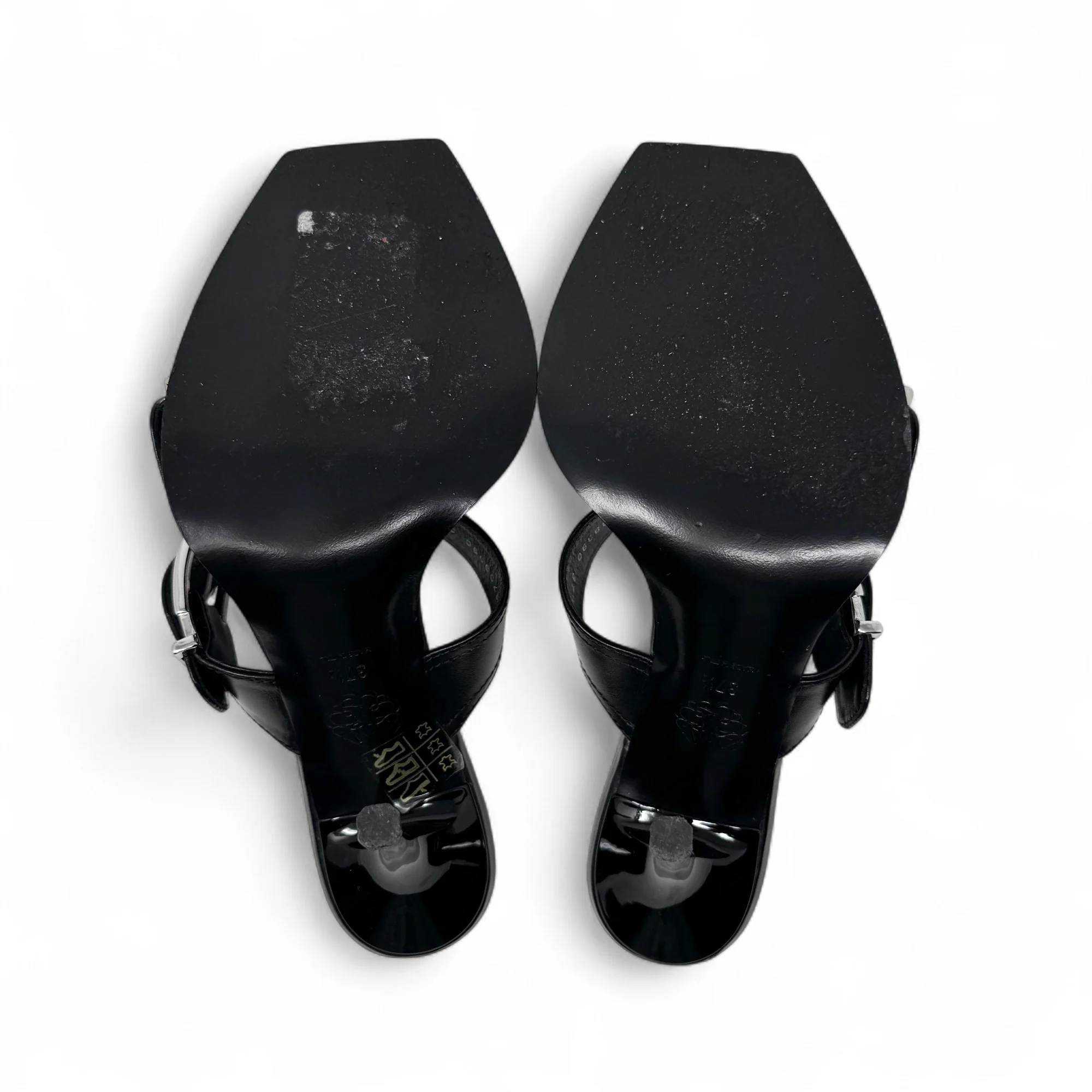 Alexander McQueen Black Punk Buckle Mules 37.5 - Image 8