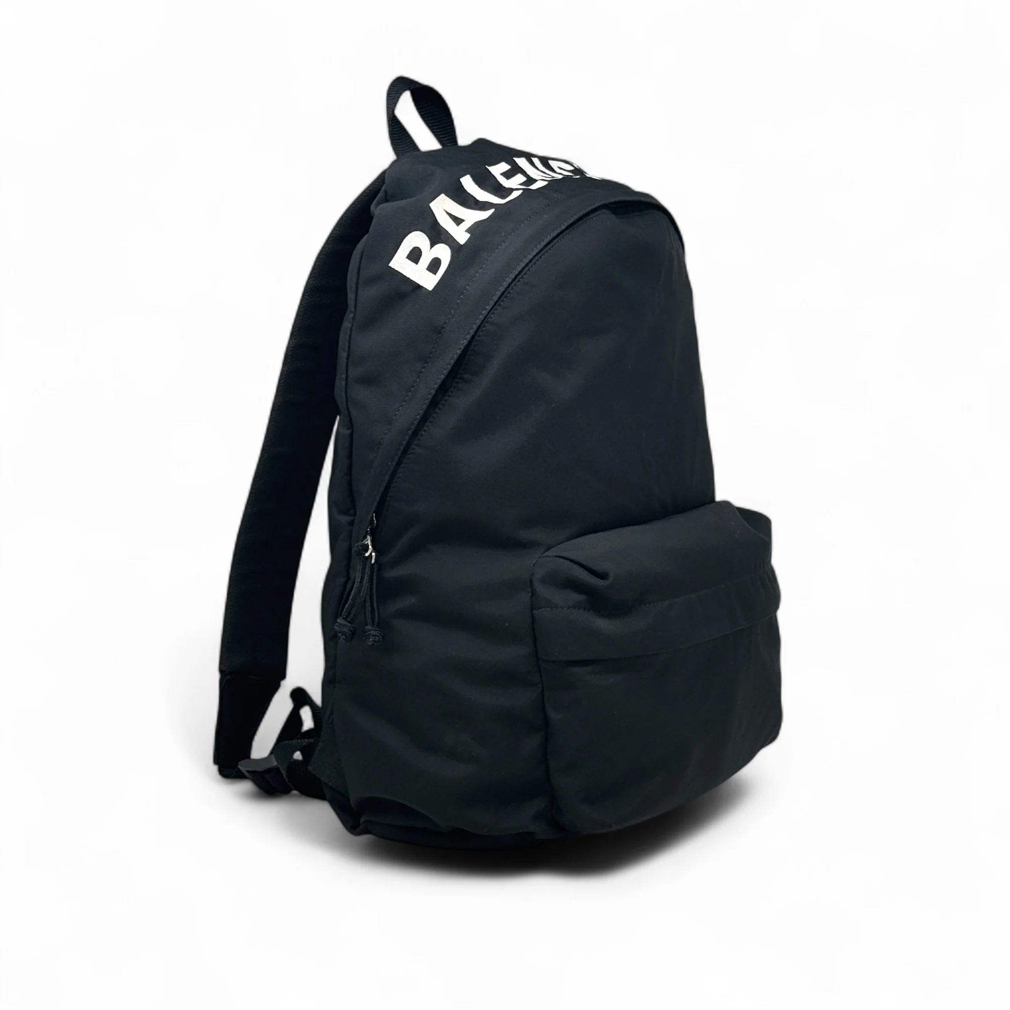 Balenciaga Black Nylon Logo Backpack - Image 4