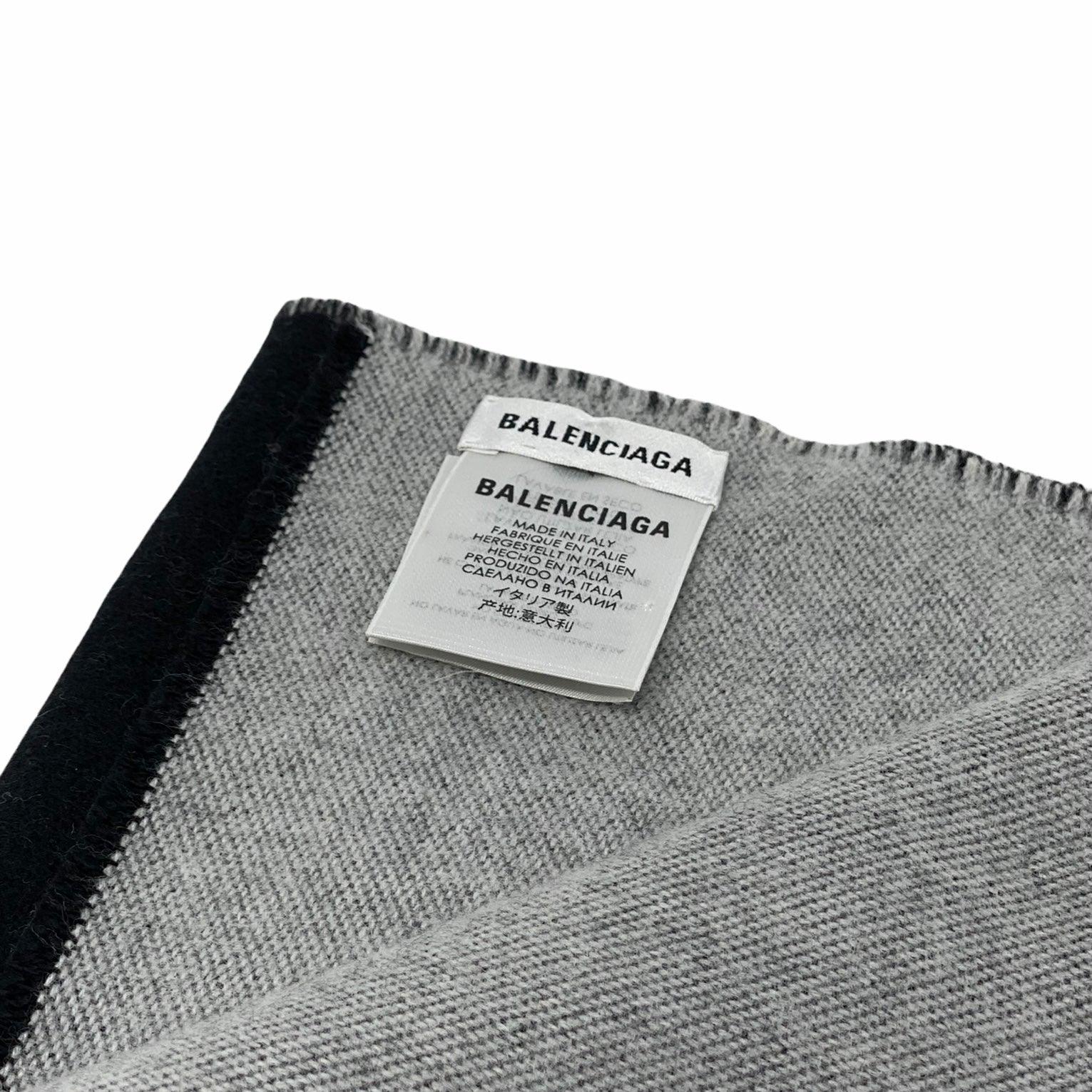 Balenciaga Black Wool Logo Scarf - Image 3