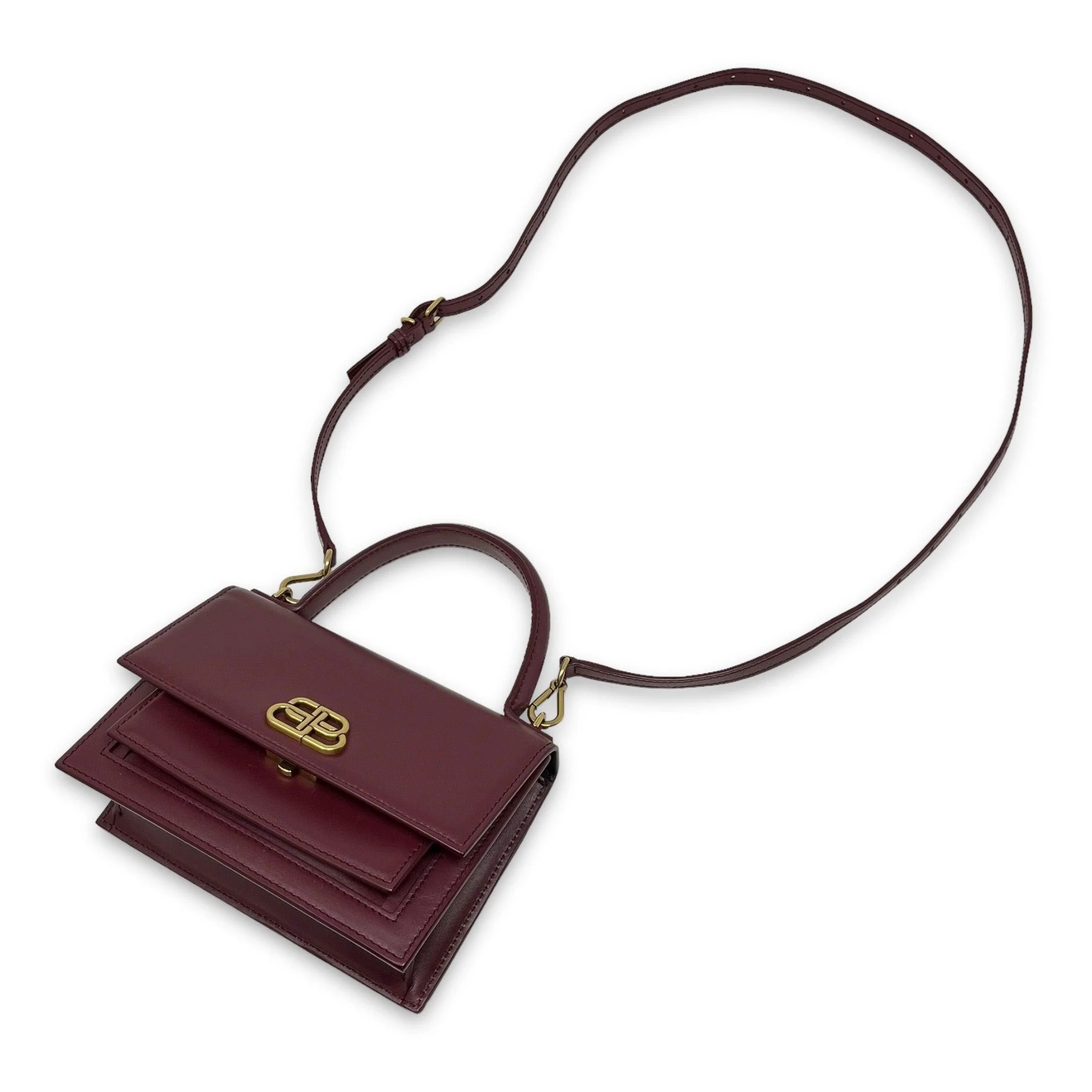 Balenciaga Burgundy Sharp XS Bag - Image 14