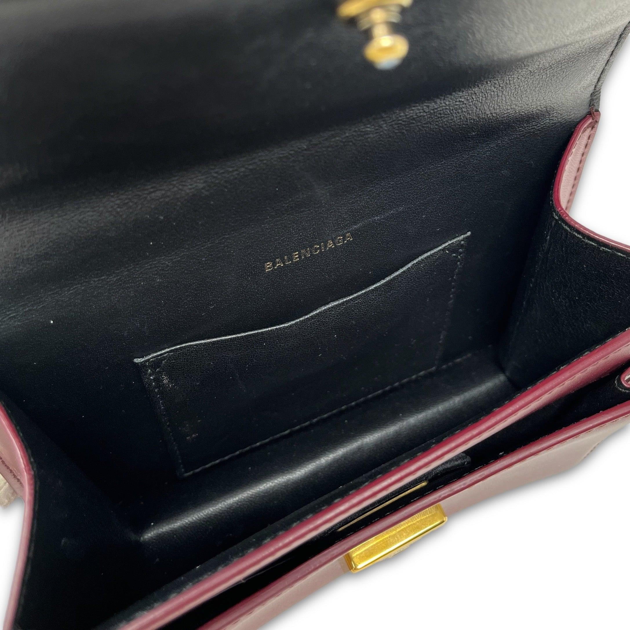 Balenciaga Burgundy Sharp XS Bag - Image 7