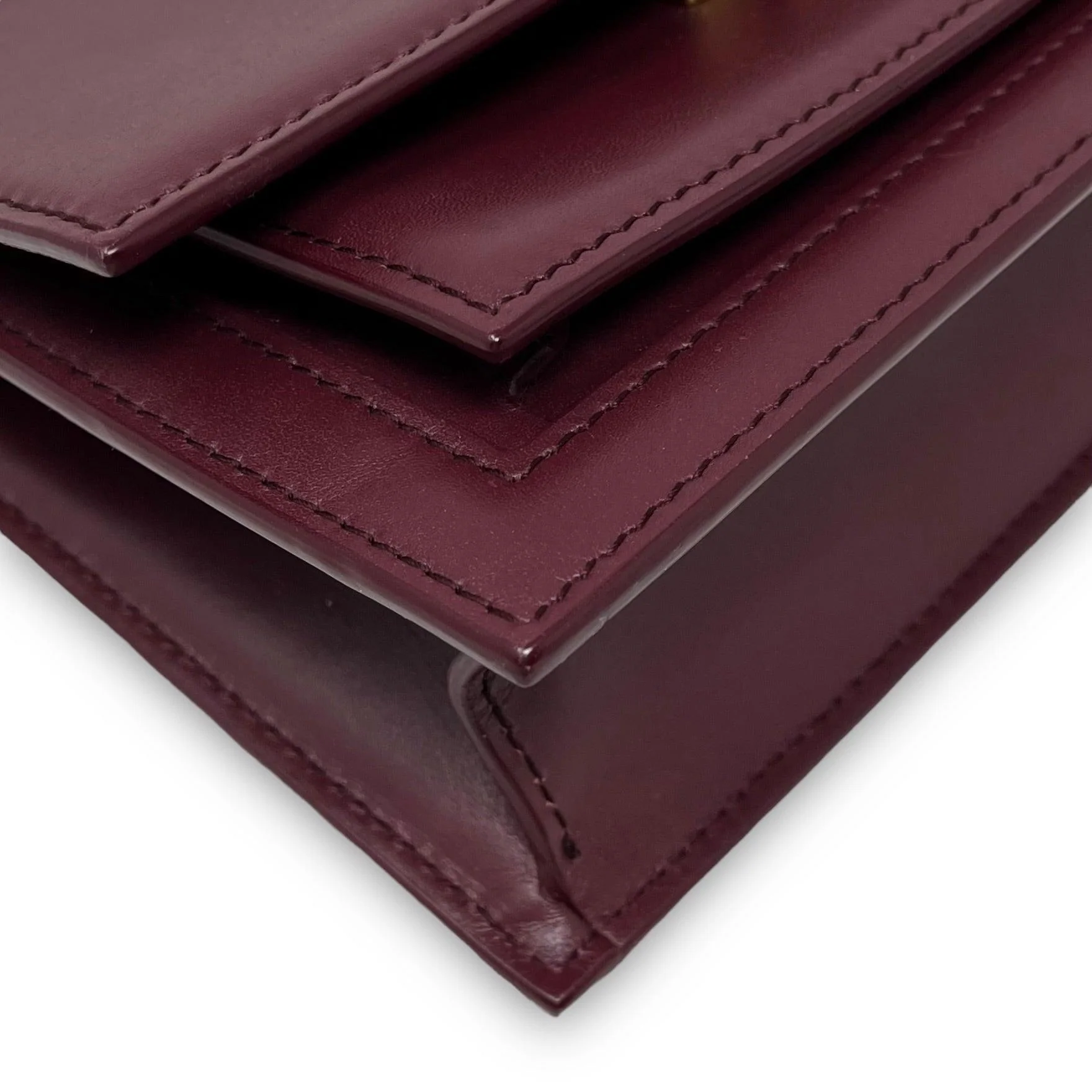 Balenciaga Burgundy Sharp XS Bag - Image 9