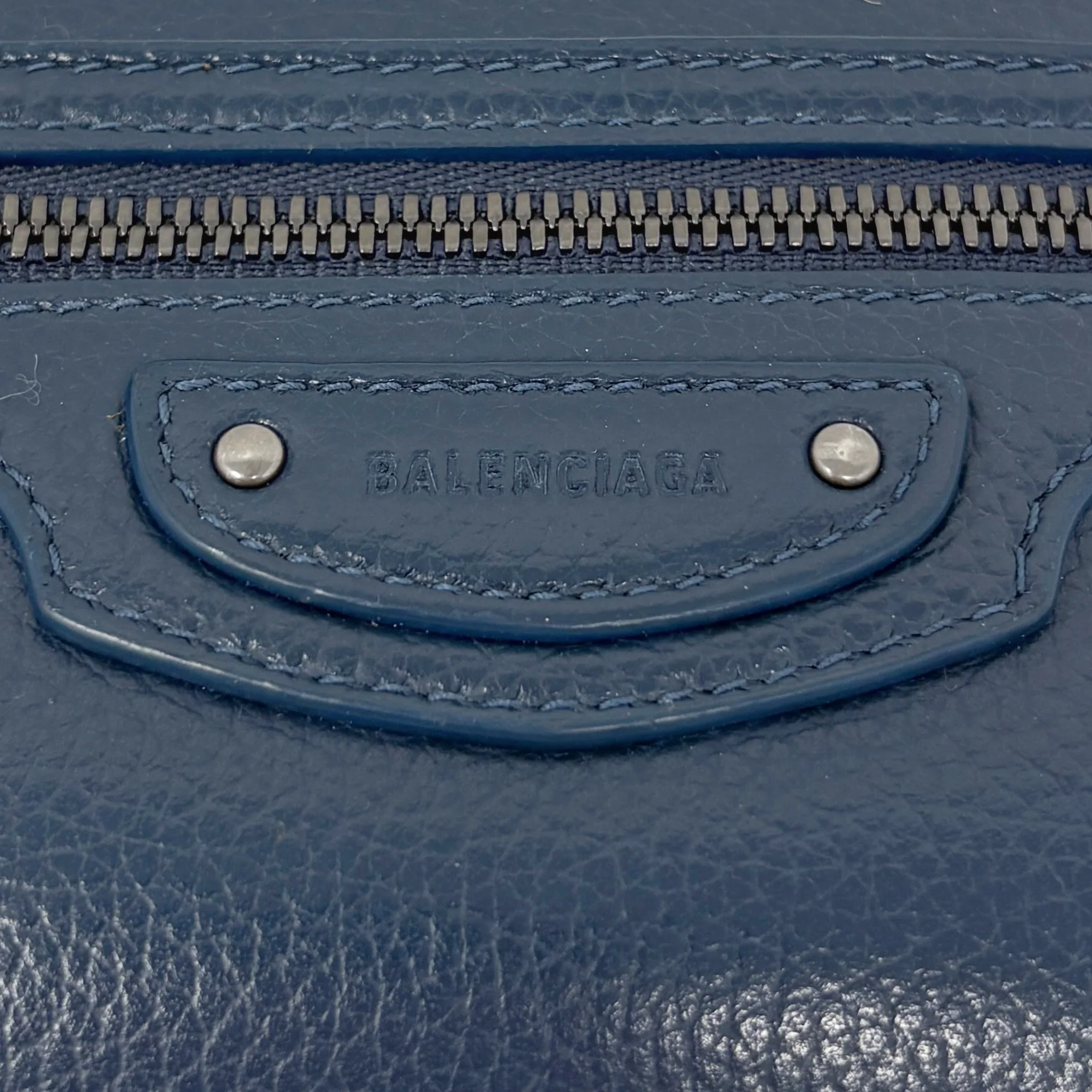 Balenciaga Navy Neo Classic Cardholder Wallet - Image 11