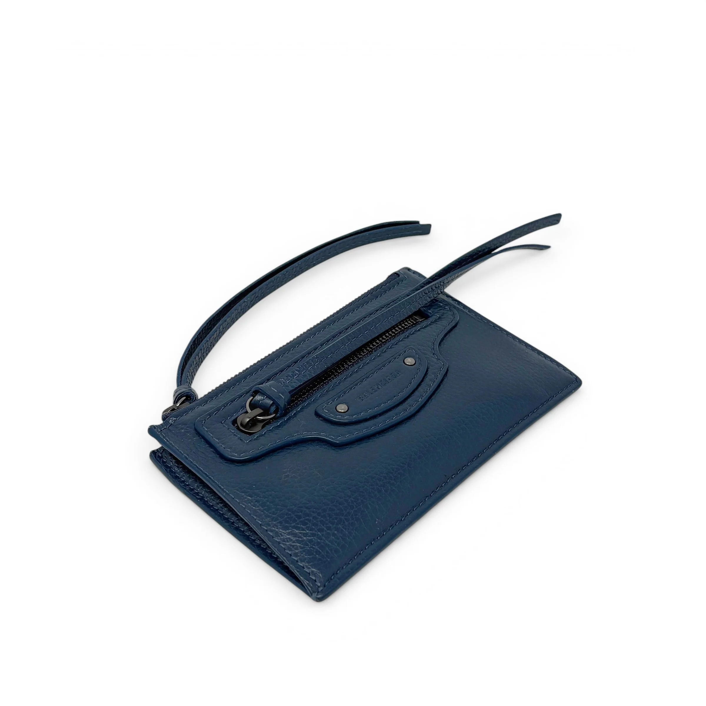 Balenciaga Navy Neo Classic Cardholder Wallet - Image 4