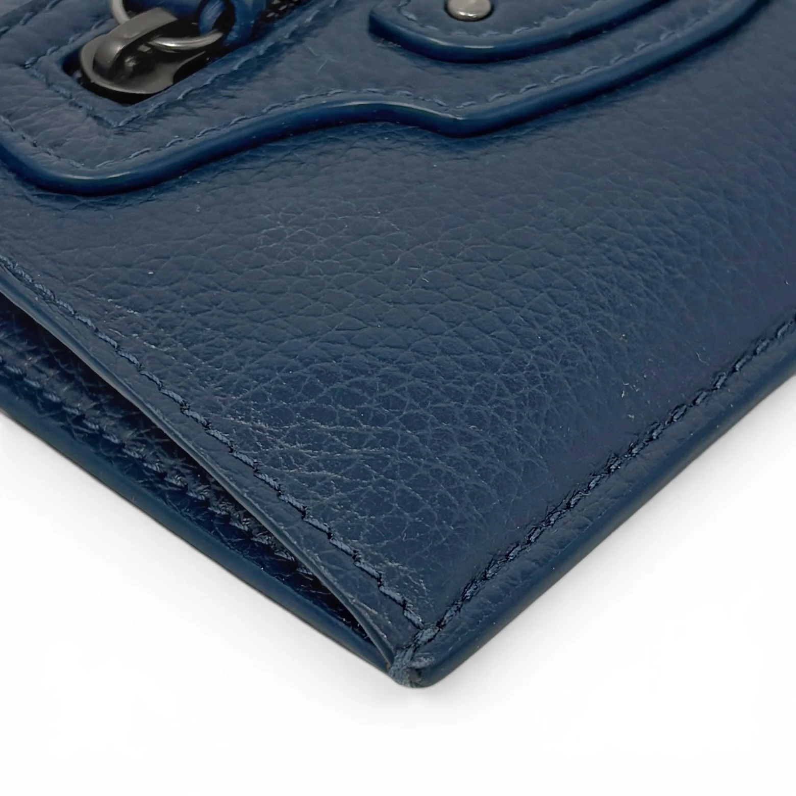 Balenciaga Navy Neo Classic Cardholder Wallet - Image 6