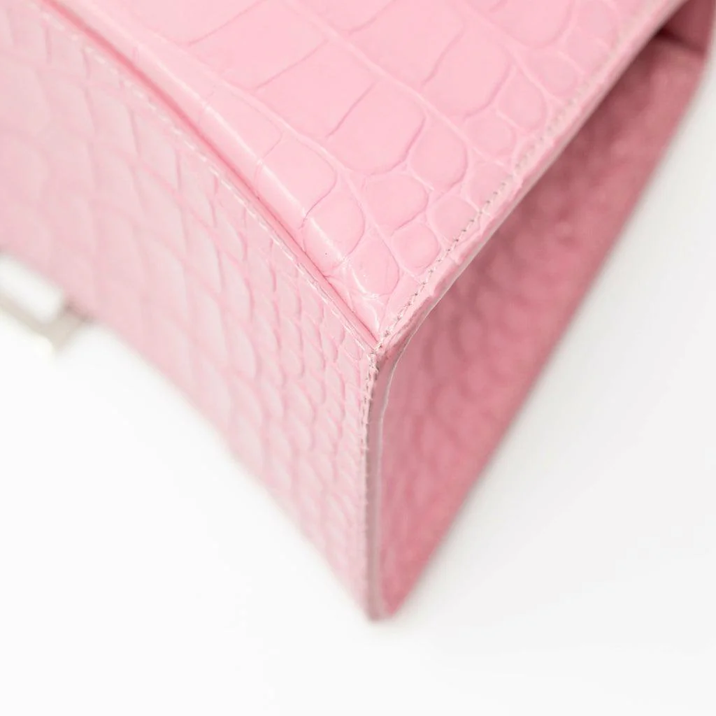 Balenciaga Pink Croc Small Hourglass Bag - Image 10