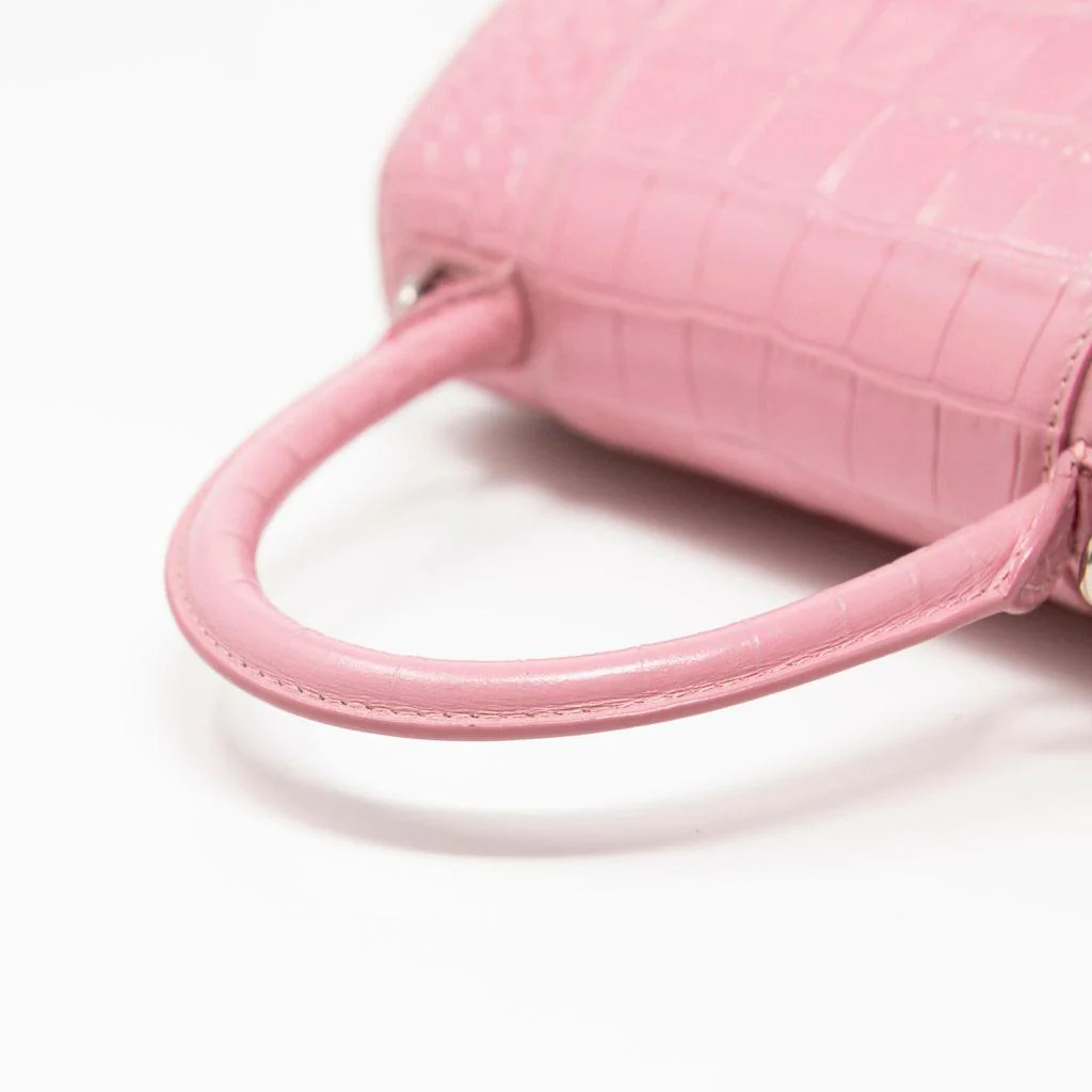 Balenciaga Pink Croc Small Hourglass Bag - Image 13