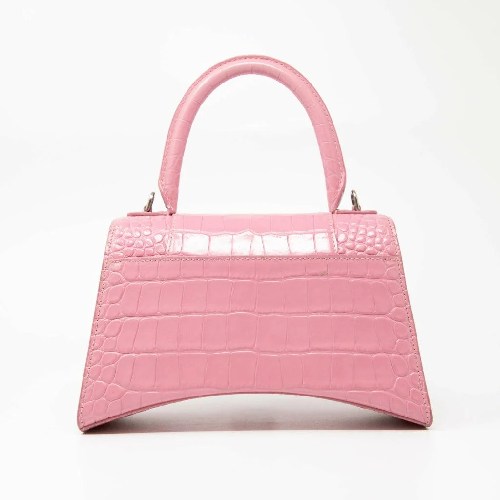 Balenciaga Pink Croc Small Hourglass Bag - Image 3
