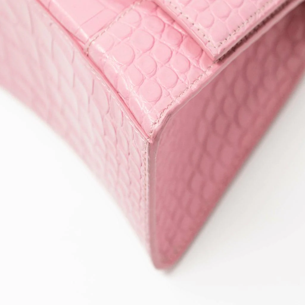 Balenciaga Pink Croc Small Hourglass Bag - Image 8