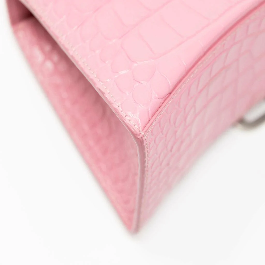Balenciaga Pink Croc Small Hourglass Bag - Image 9