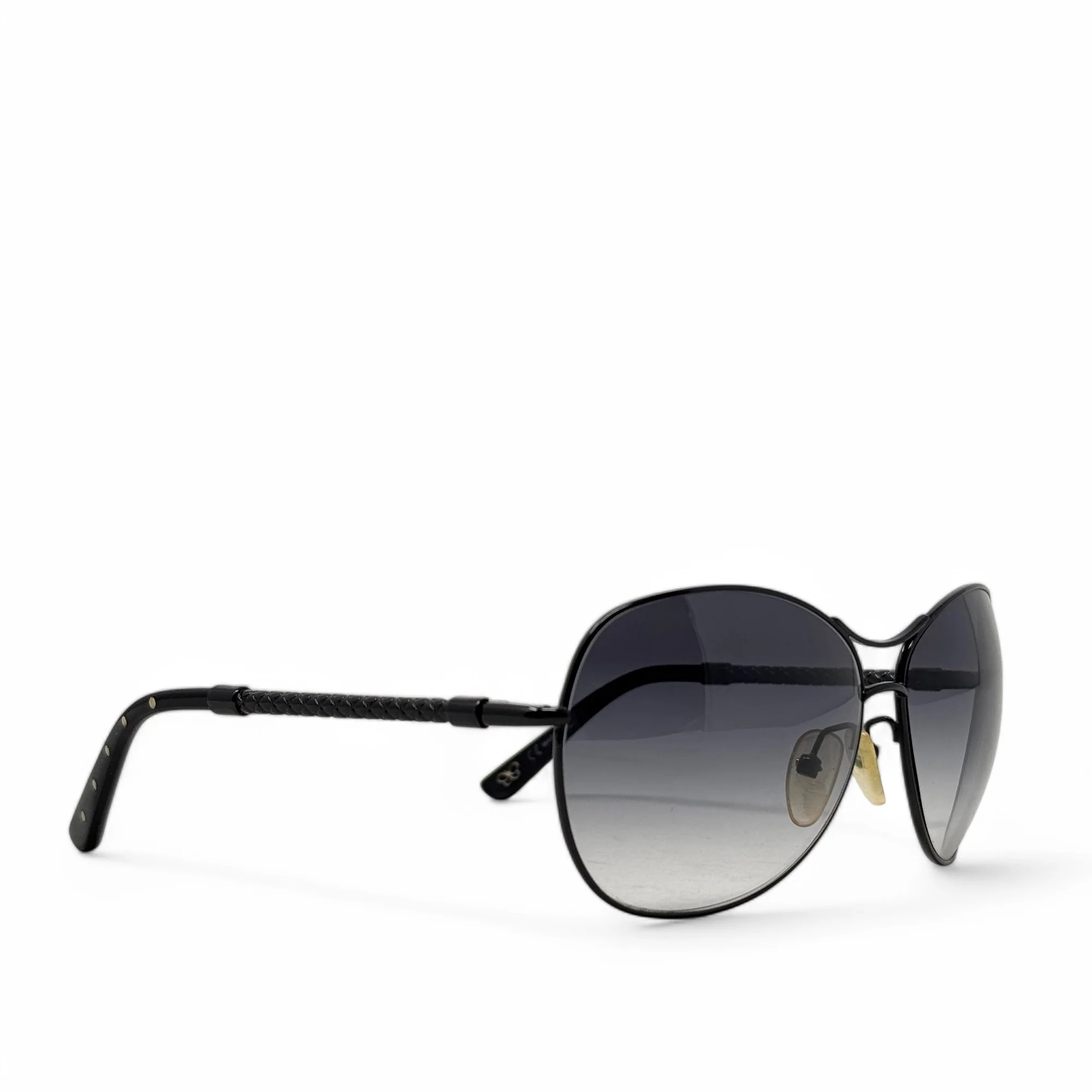 Bottega Veneta Black Aviator Gradient Sunglasses - Image 5