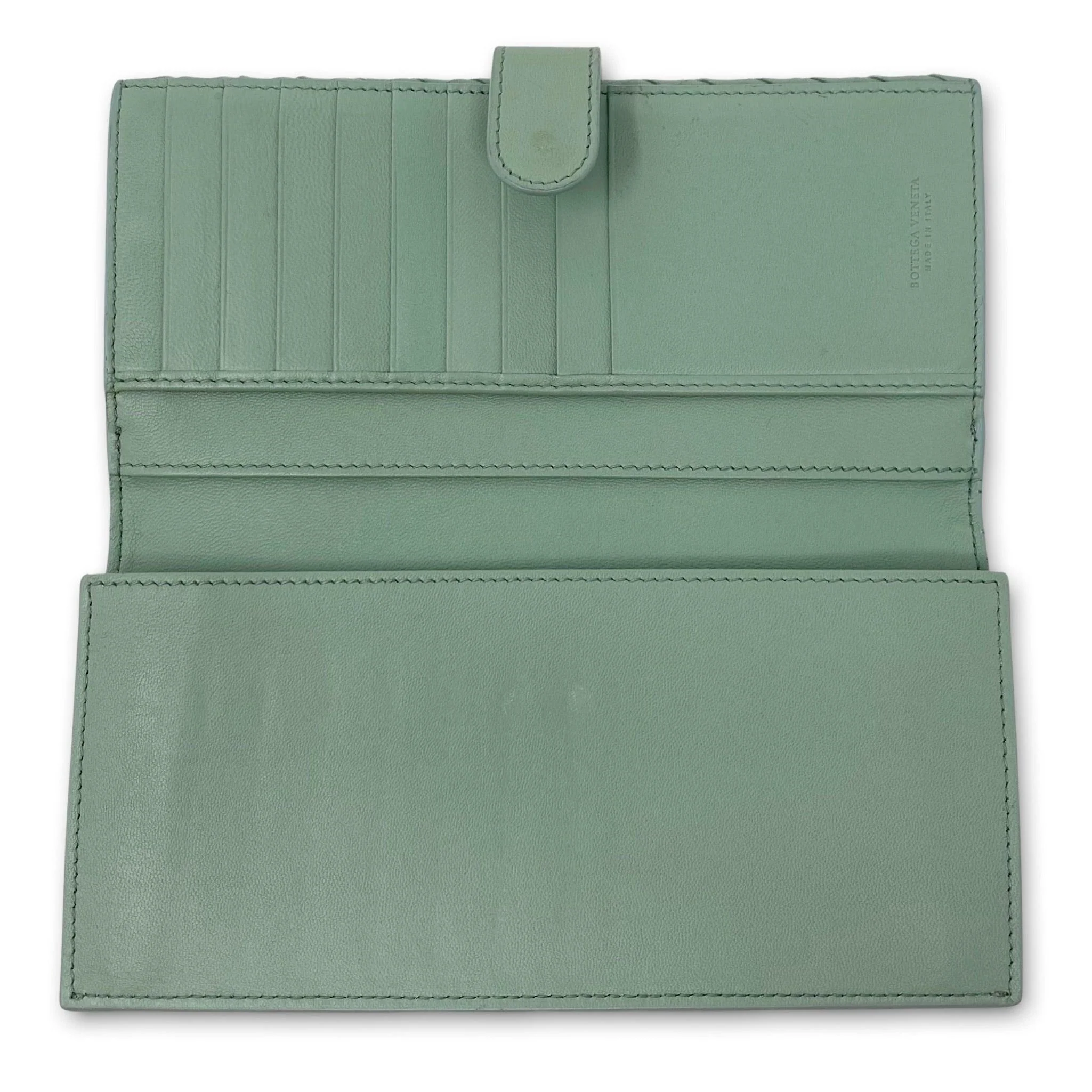 Bottega Veneta Green Nappa Intrecciato Long Wallet - Image 6