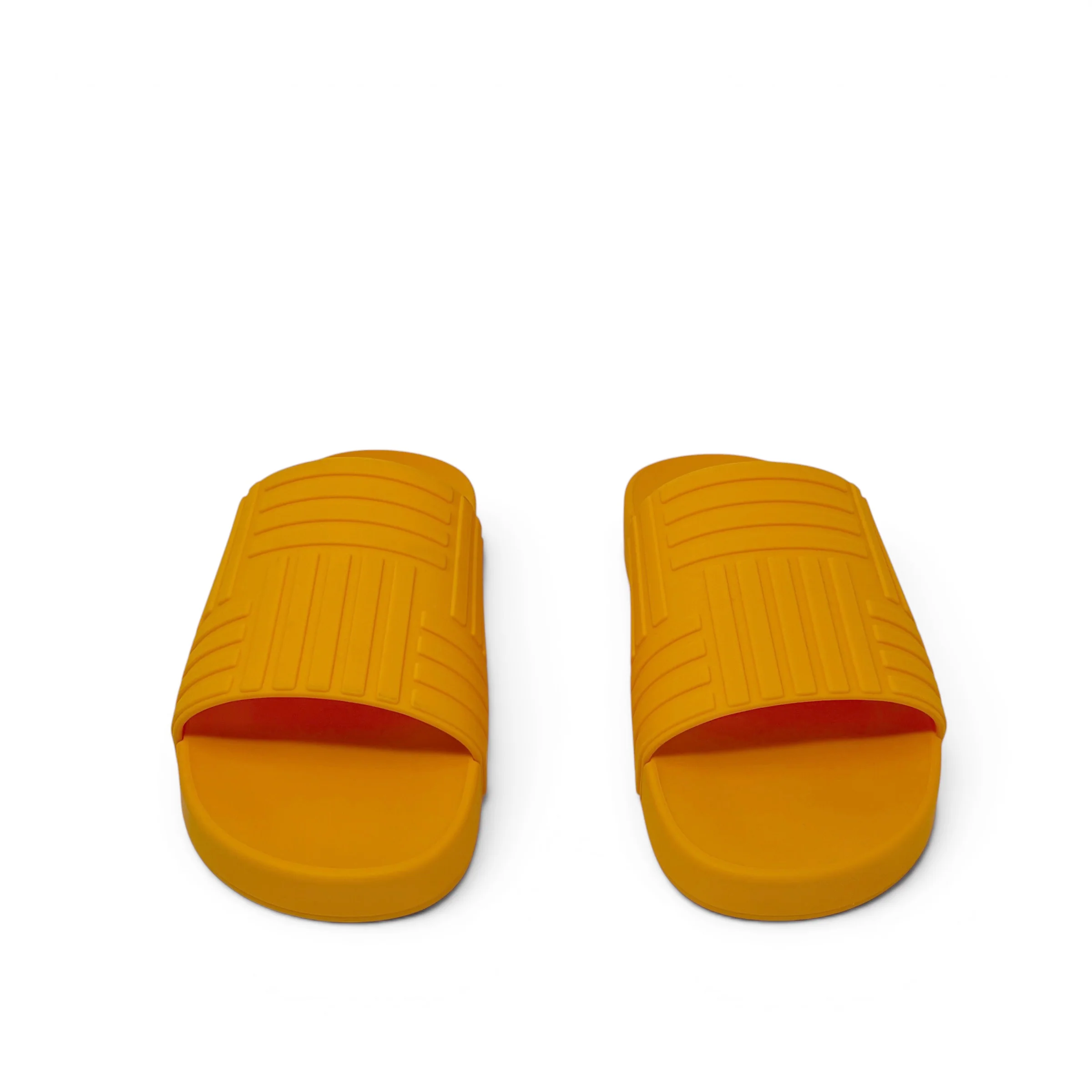 Bottega Veneta Orange Rubber Beach Slides 38 - Image 4