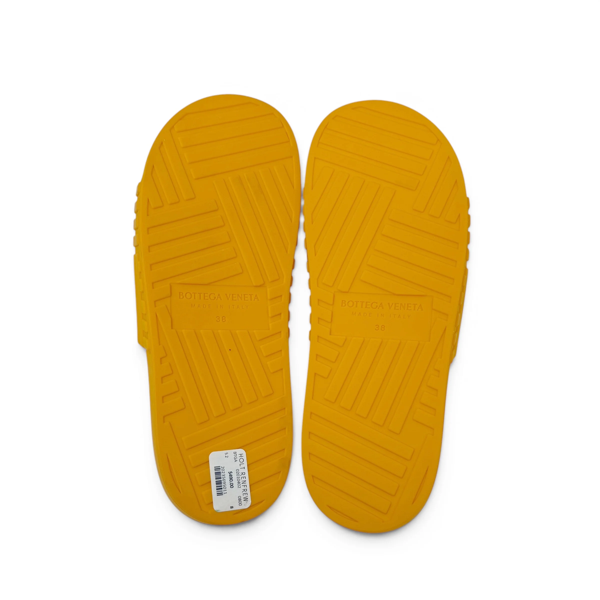 Bottega Veneta Orange Rubber Beach Slides 38 - Image 6