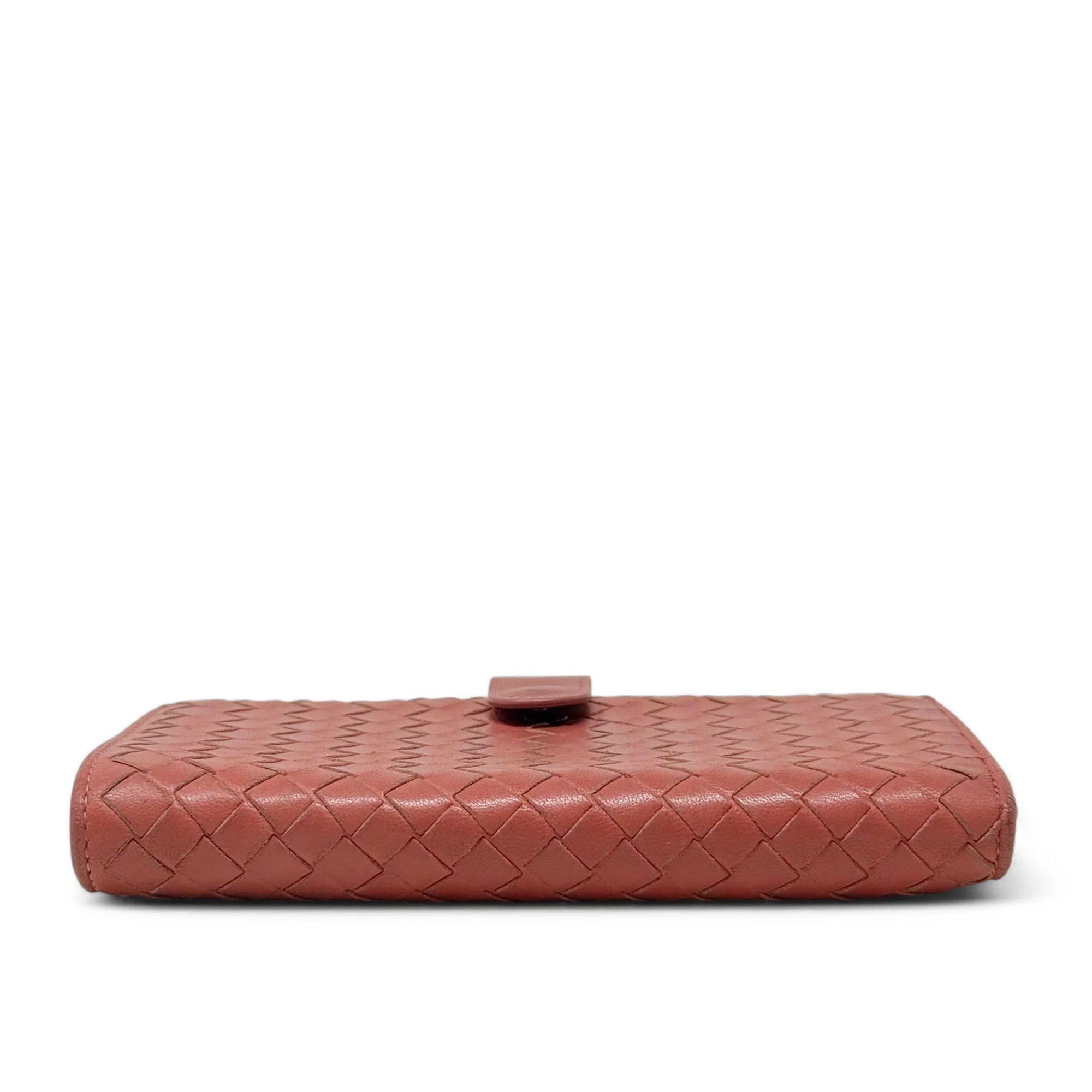 Bottega Veneta Pink Woven Compact Wallet - Image 5