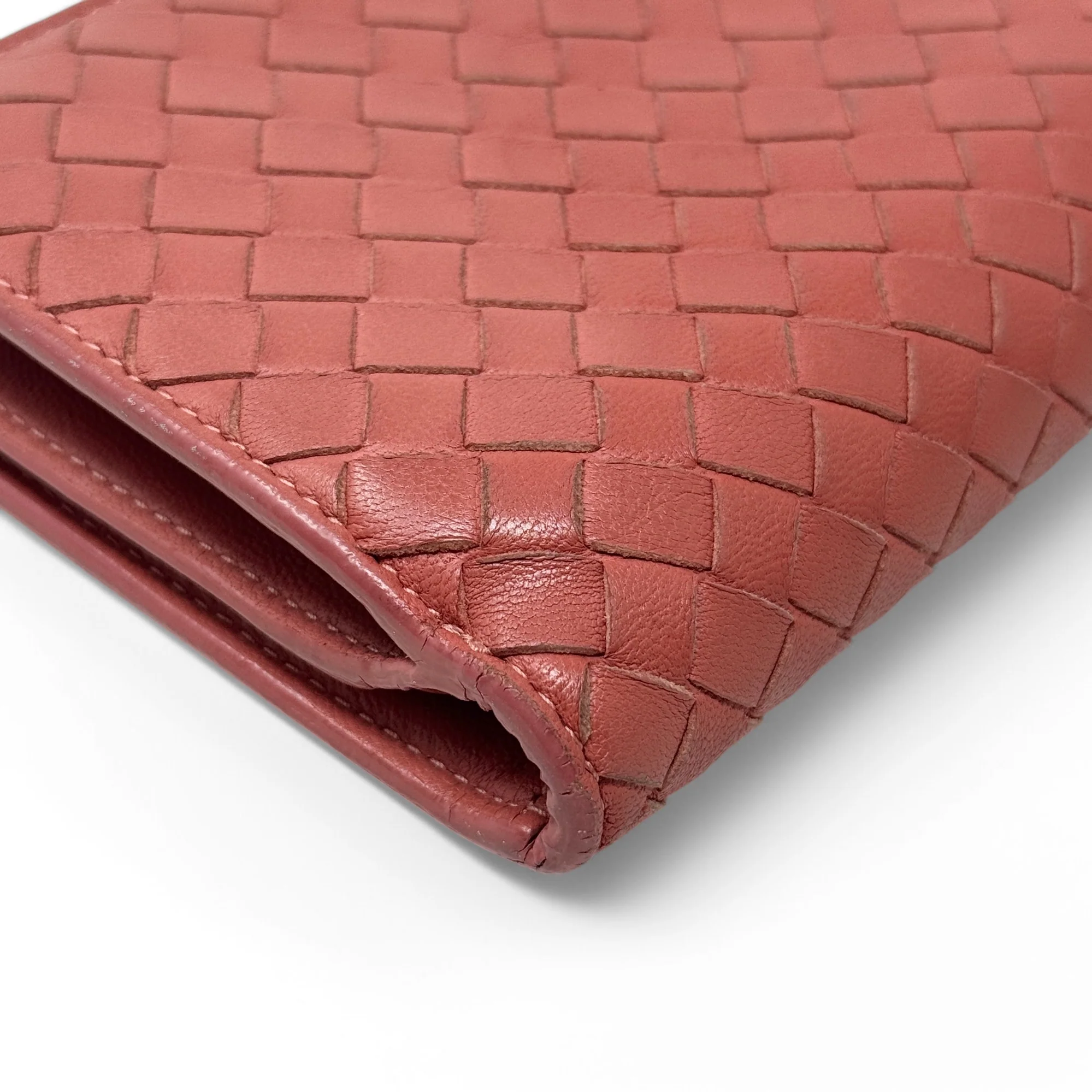 Bottega Veneta Pink Woven Compact Wallet - Image 7