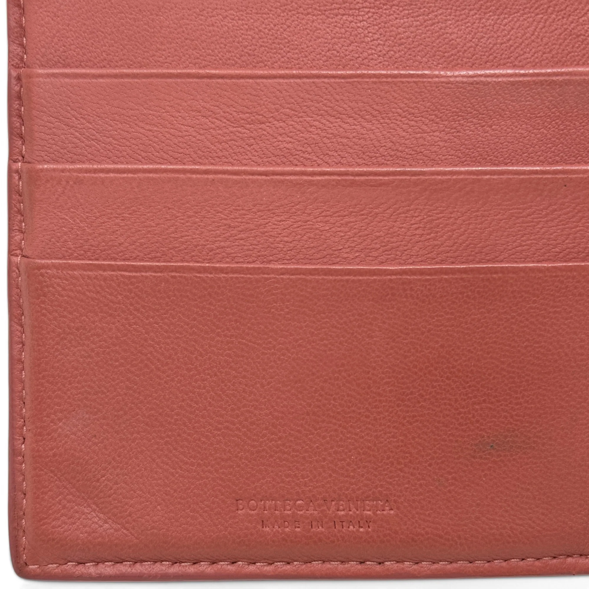 Bottega Veneta Pink Woven Compact Wallet - Image 8