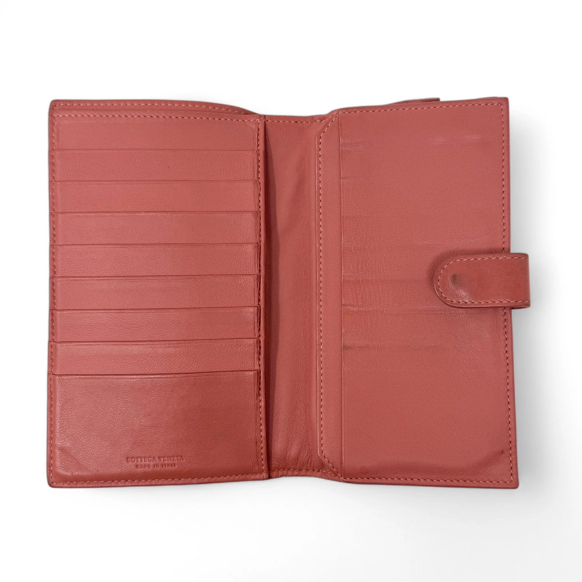 Bottega Veneta Pink Woven Compact Wallet - Image 9
