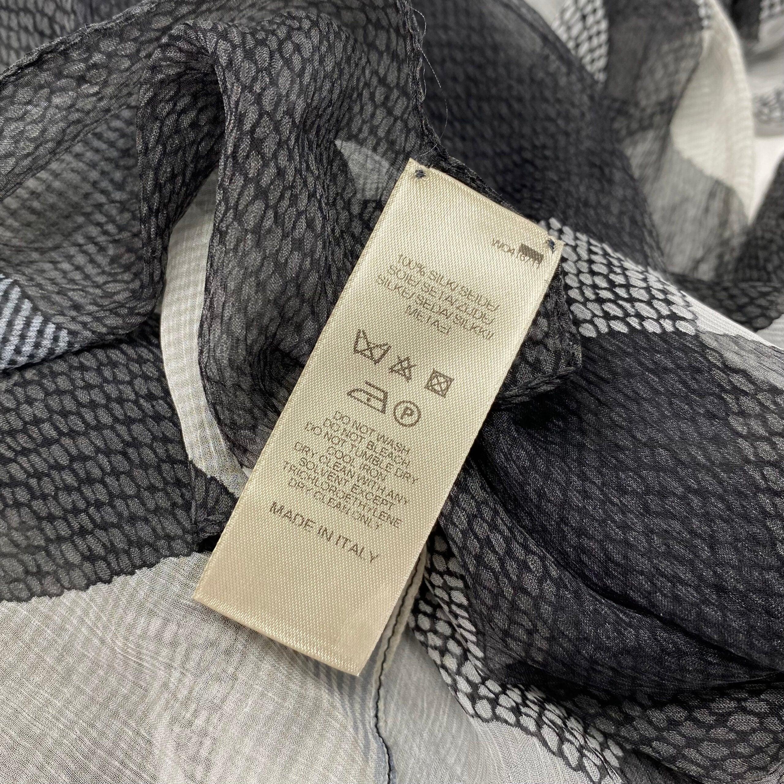 Burberry Black Silk Check Sheer Scarf - Image 3