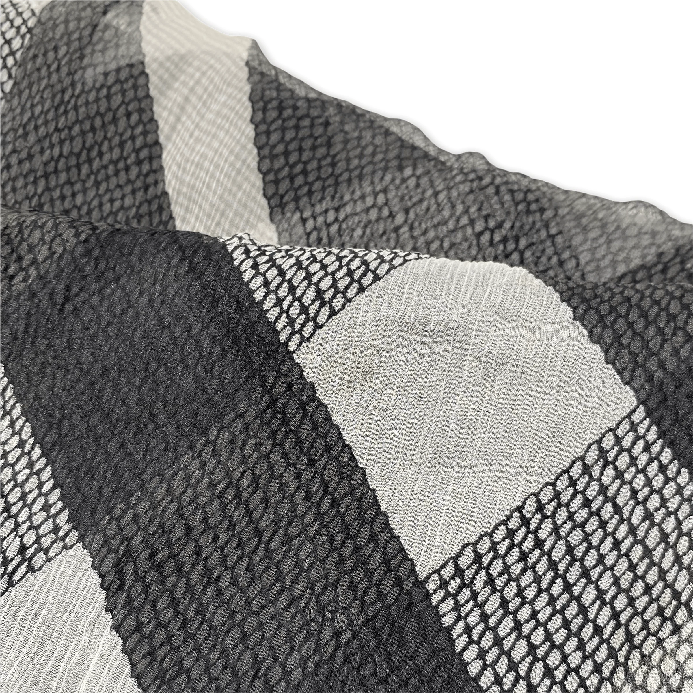 Burberry Black Silk Check Sheer Scarf - Image 4