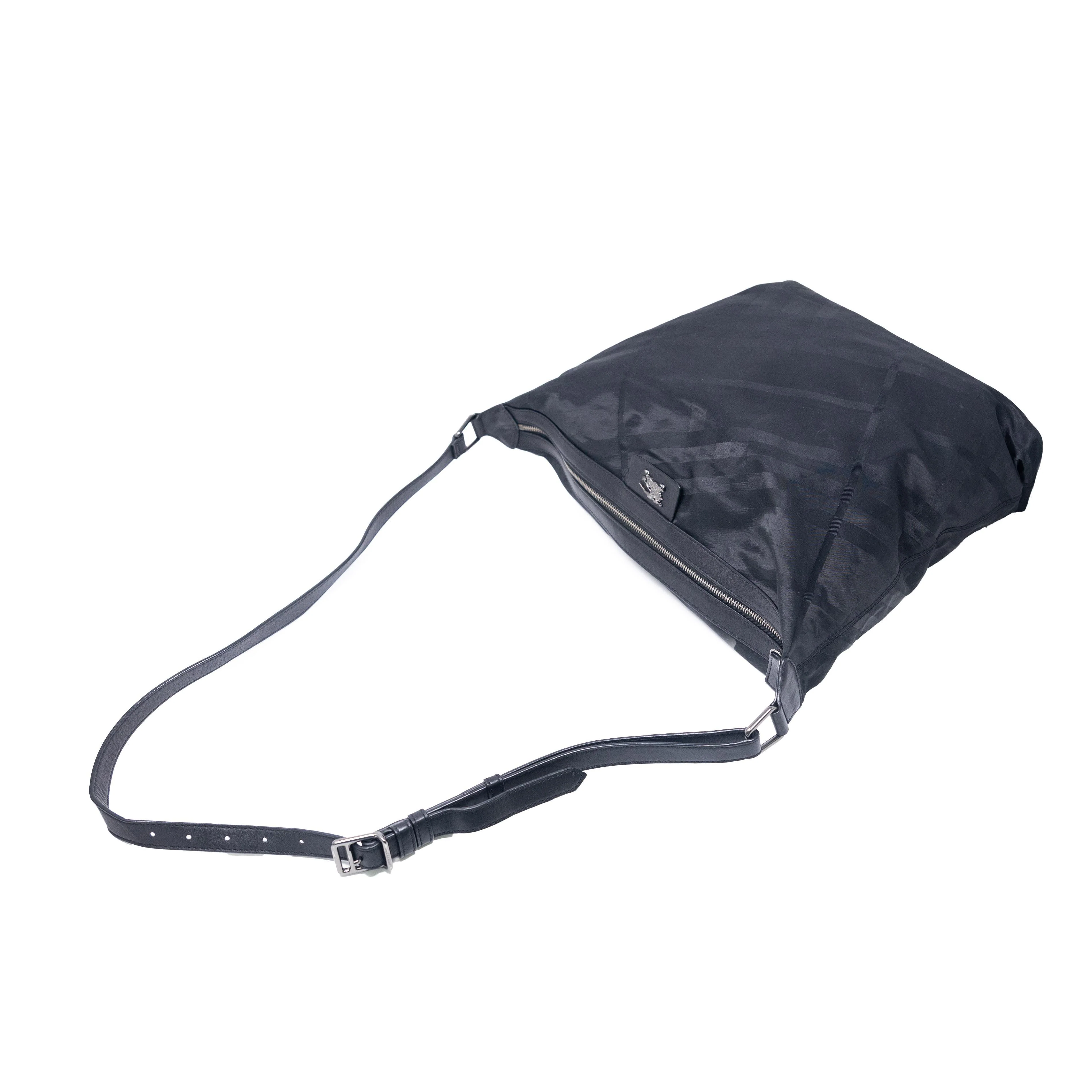 Burberry Black Smoke Check Nylon Messenger - Image 13