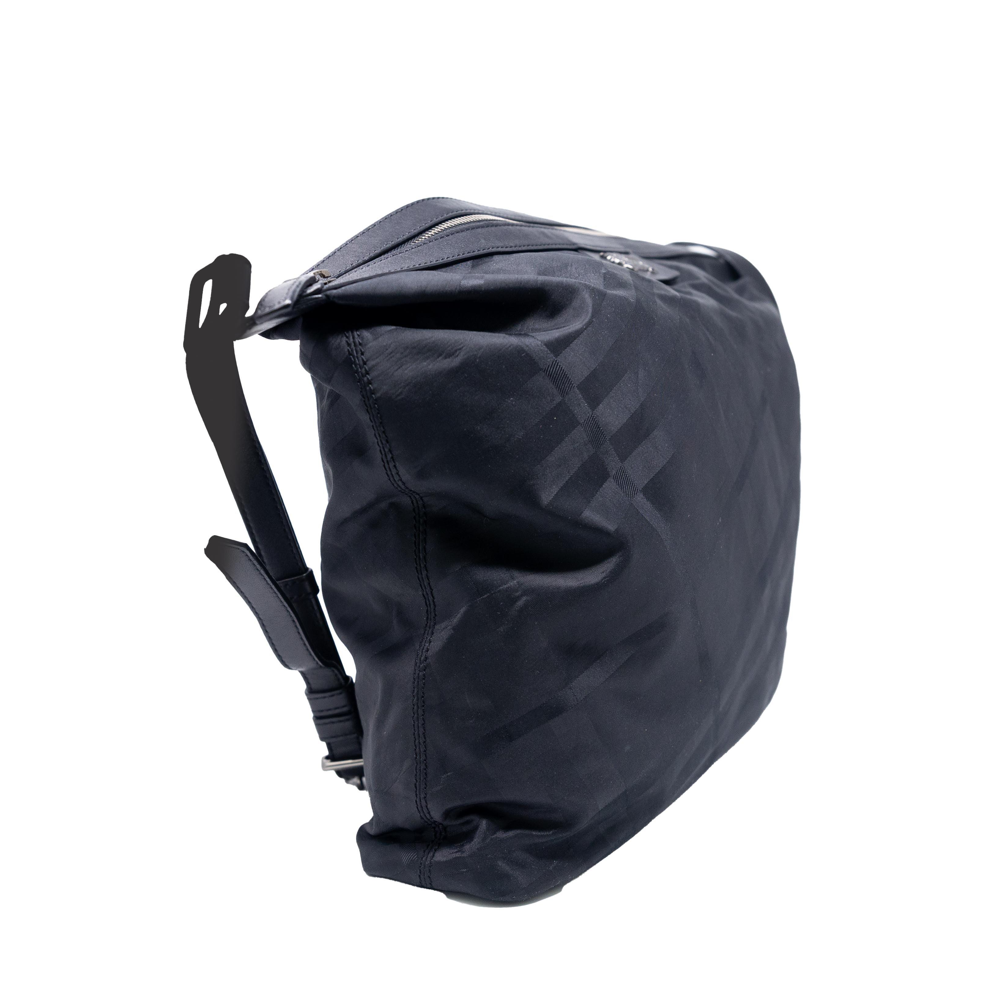 Burberry Black Smoke Check Nylon Messenger - Image 4