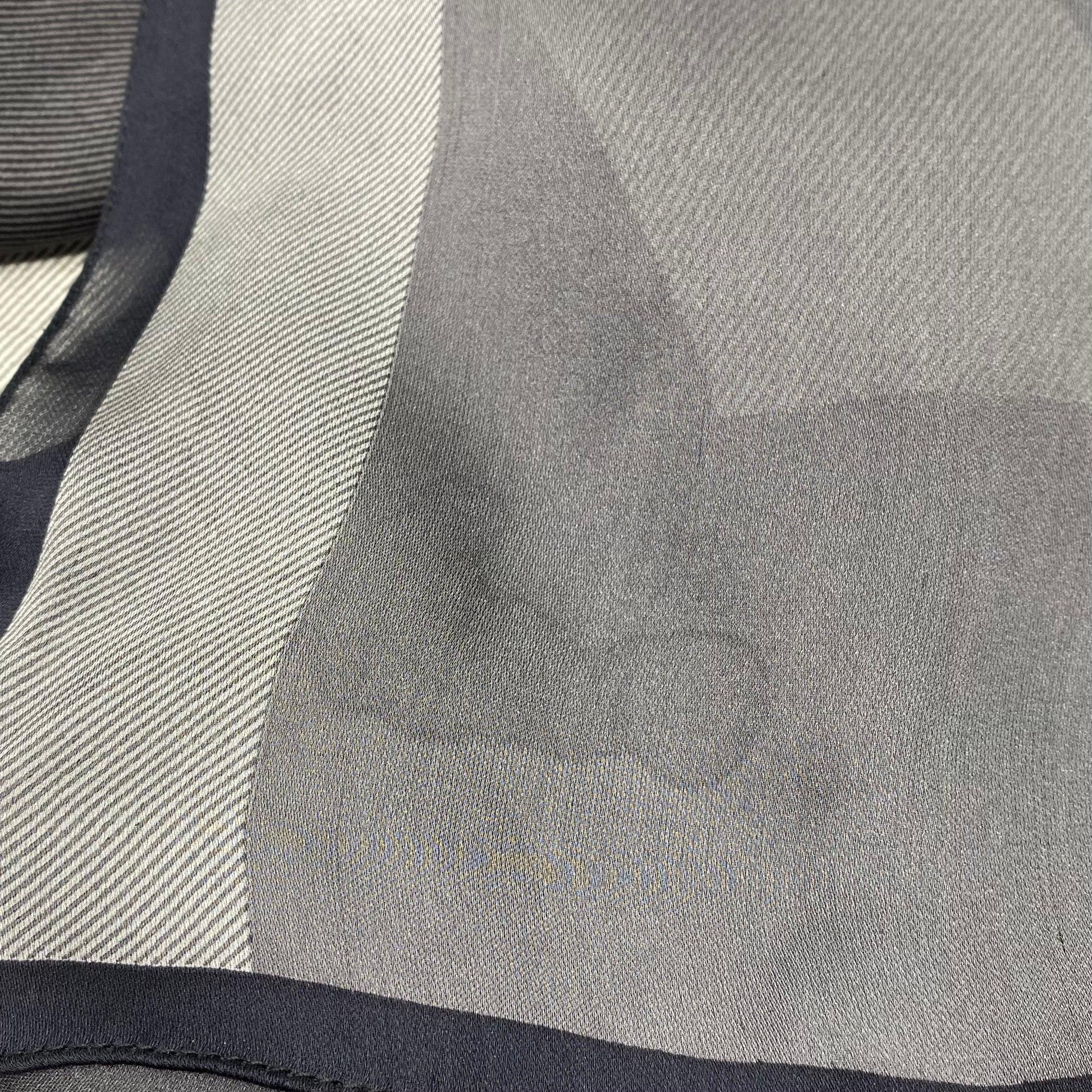 Burberry Gray Silk Check Scarf - Image 3