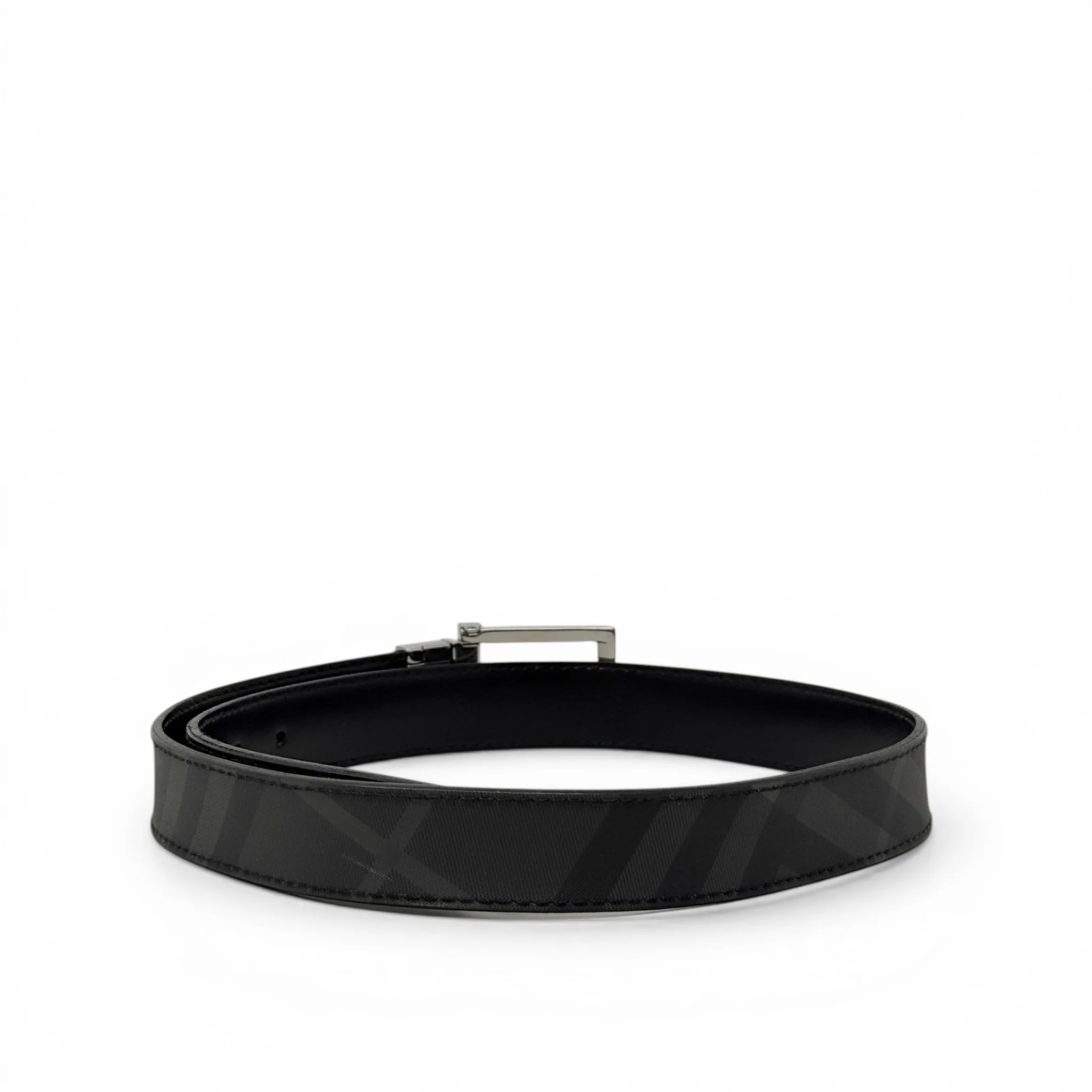 Burberry Grey/Black Check Reversible Belt 34/85 - Image 3