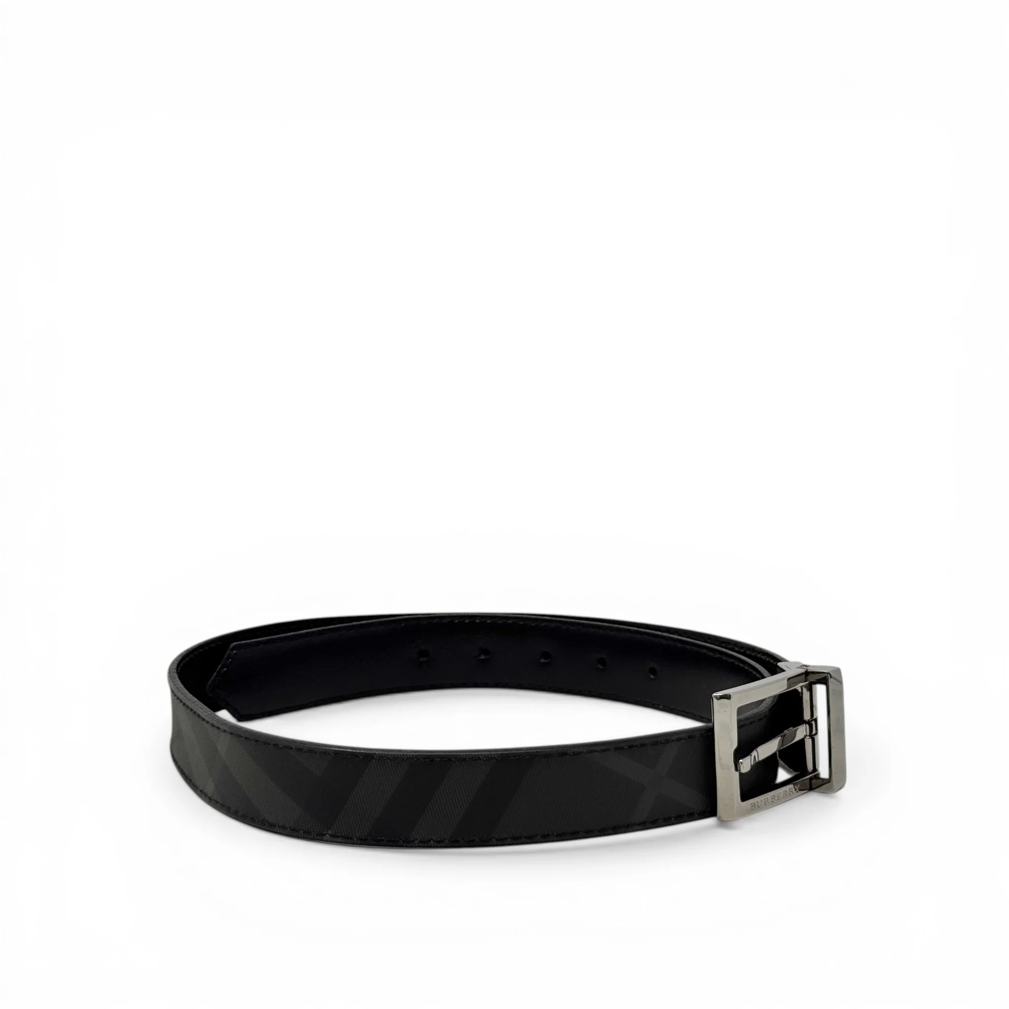Burberry Grey/Black Check Reversible Belt 34/85 - Image 4