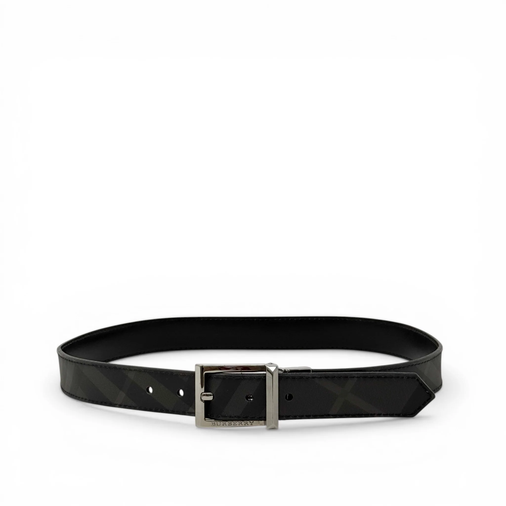 Burberry Grey/Black Check Reversible Belt 34/85 - Image 5