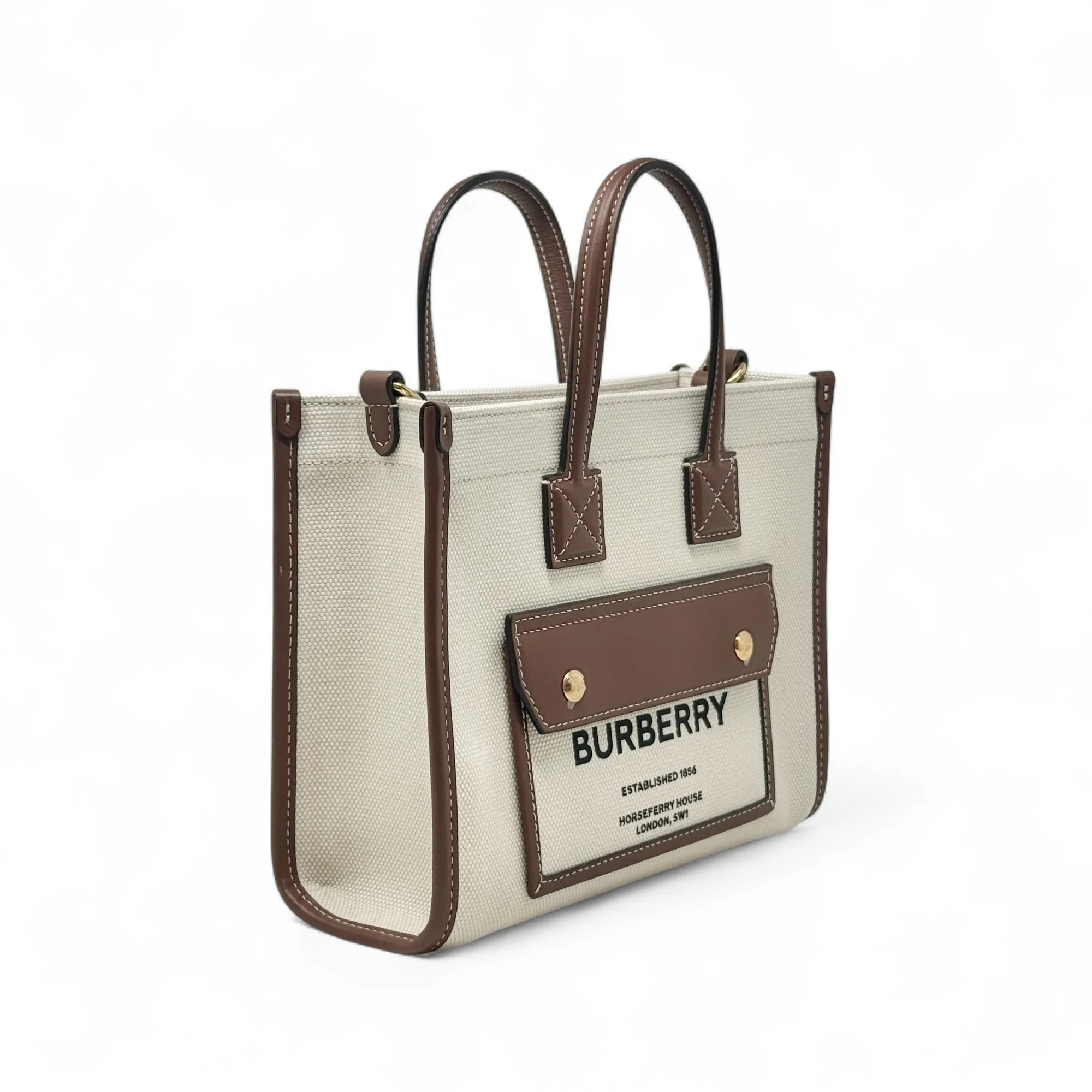 Burberry Brown Mini Freya Tote - Image 4
