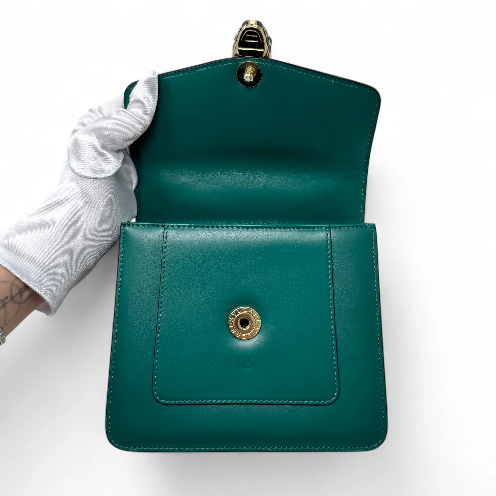 Bvlgari Green Serpenti Forever Top Handle Bag - Image 13
