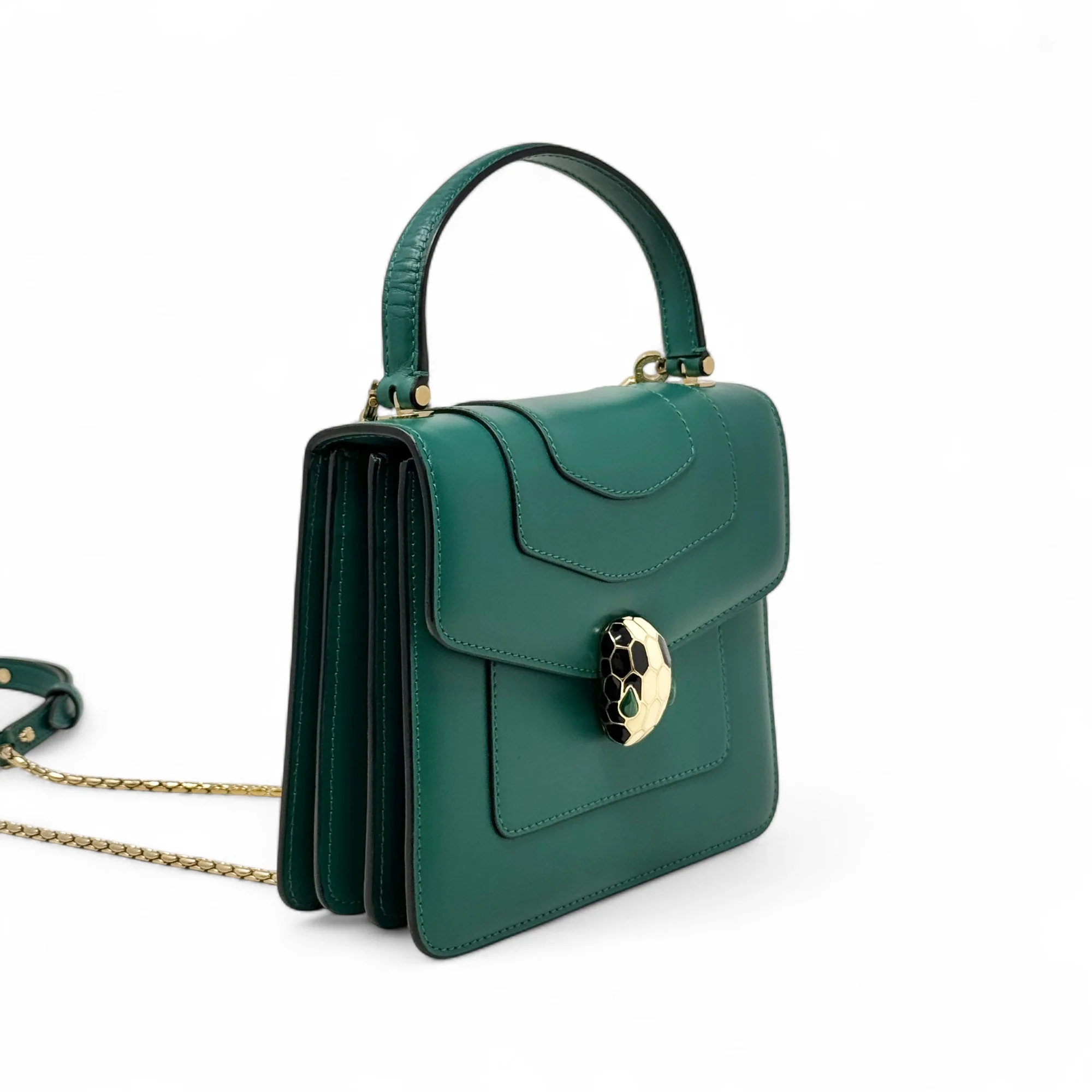 Bvlgari Green Serpenti Forever Top Handle Bag - Image 4