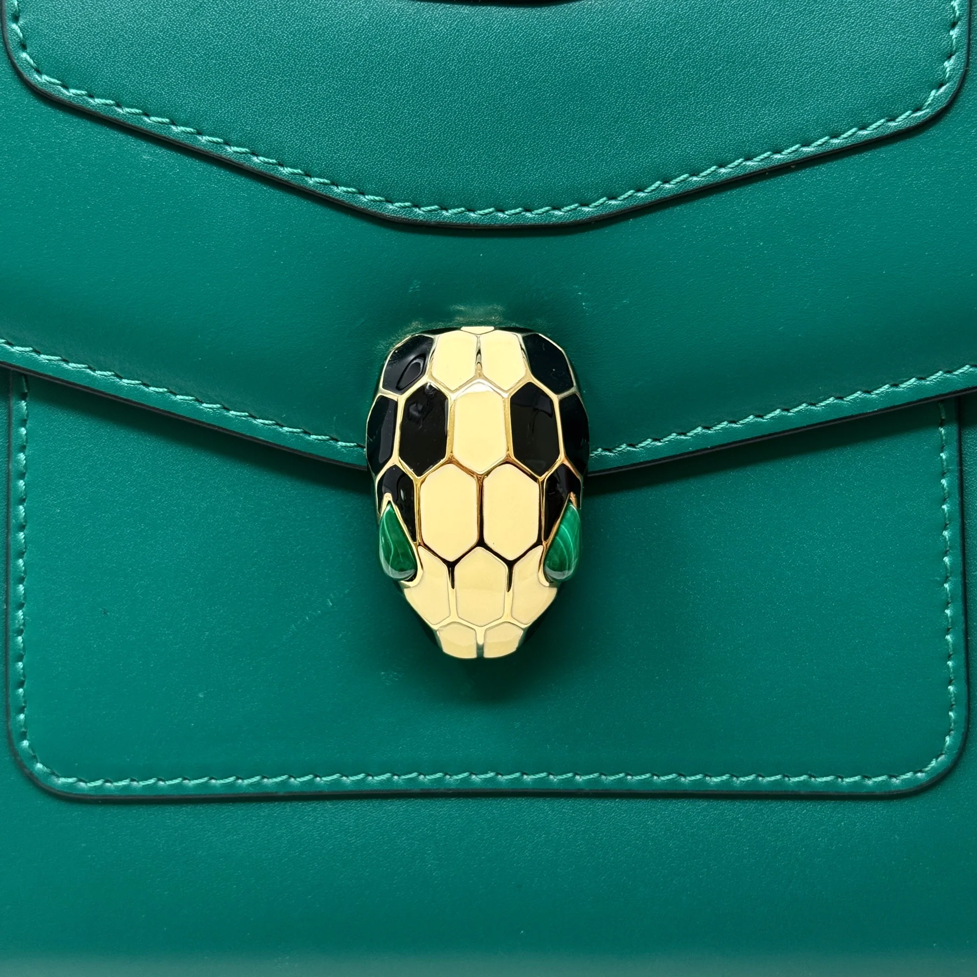 Bvlgari Green Serpenti Forever Top Handle Bag - Image 6