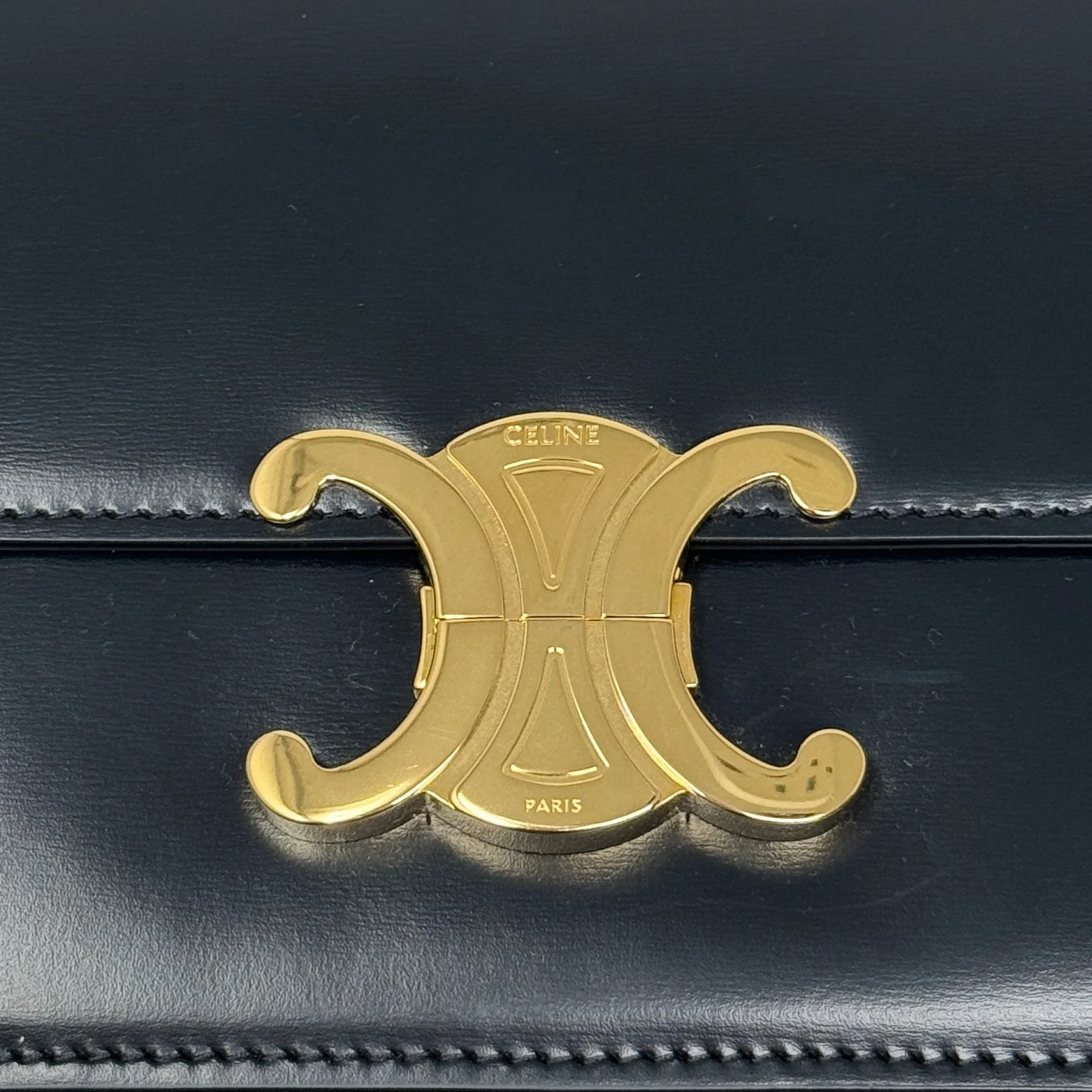 Celine Black Calfskin Triomphe Teen Bag - Image 10