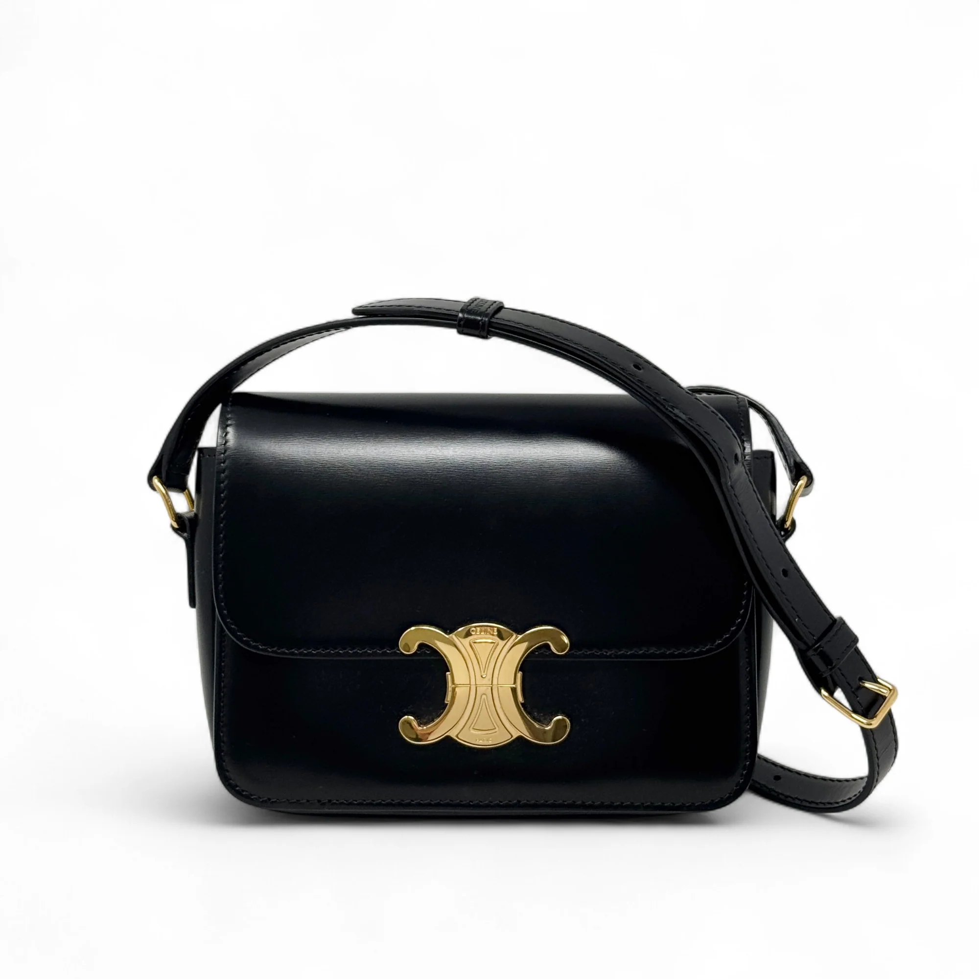 Celine Black Calfskin Triomphe Teen Bag - Image 14