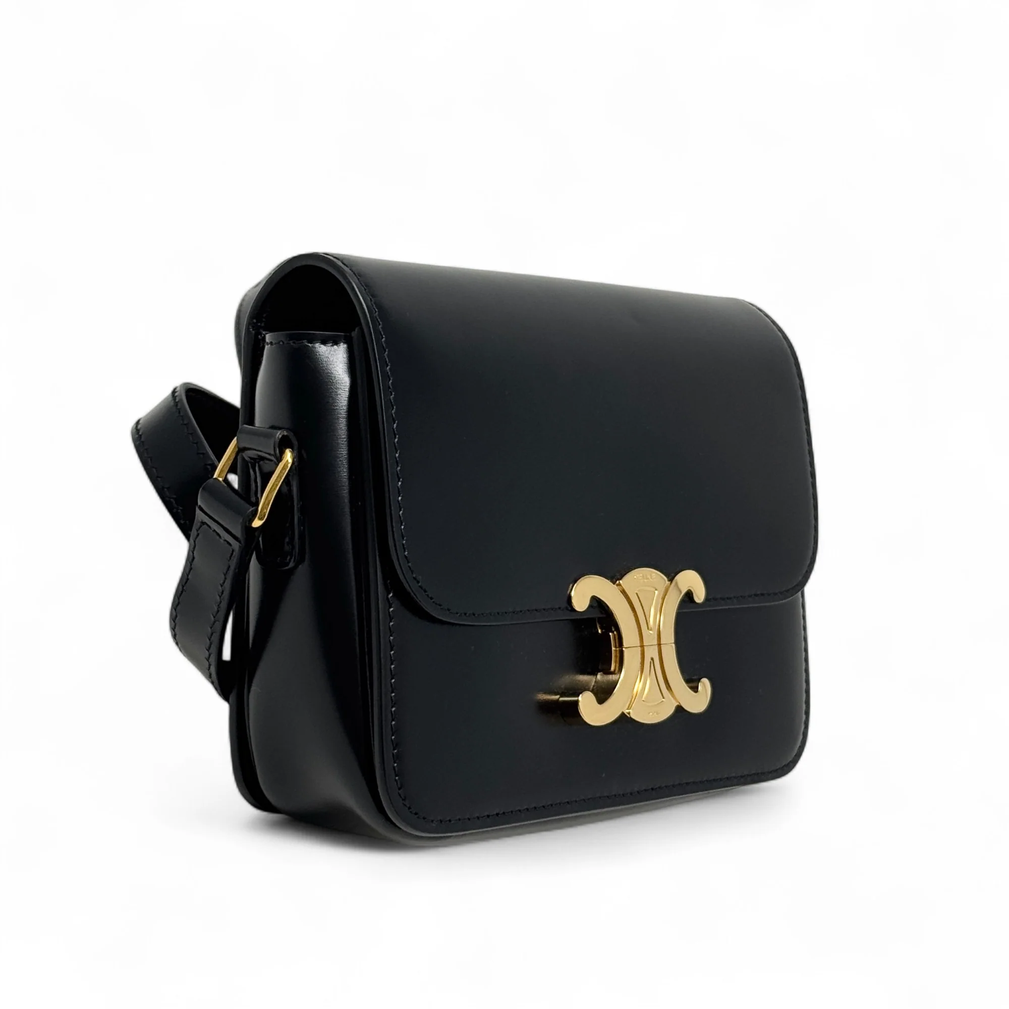 Celine Black Calfskin Triomphe Teen Bag - Image 4