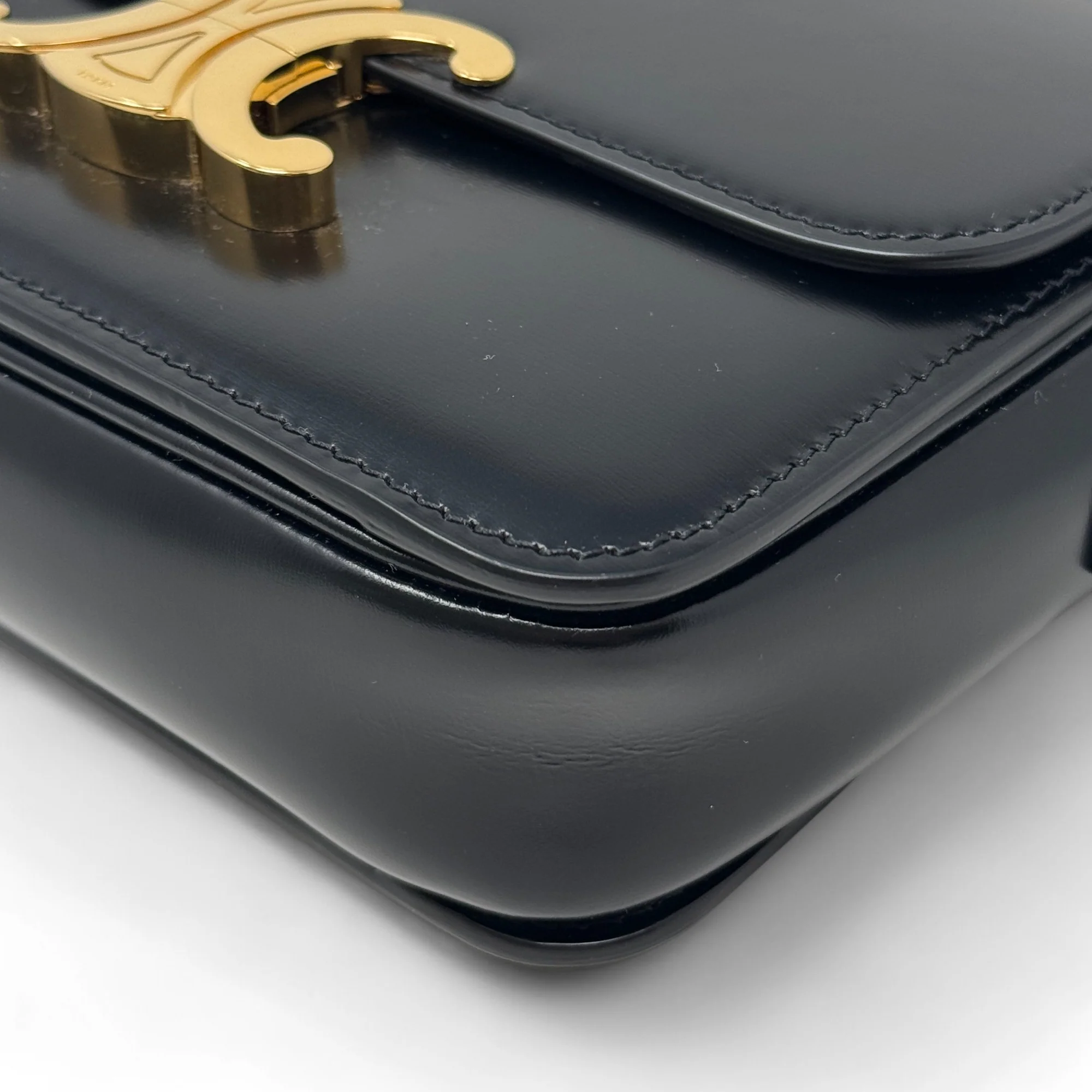 Celine Black Calfskin Triomphe Teen Bag - Image 6