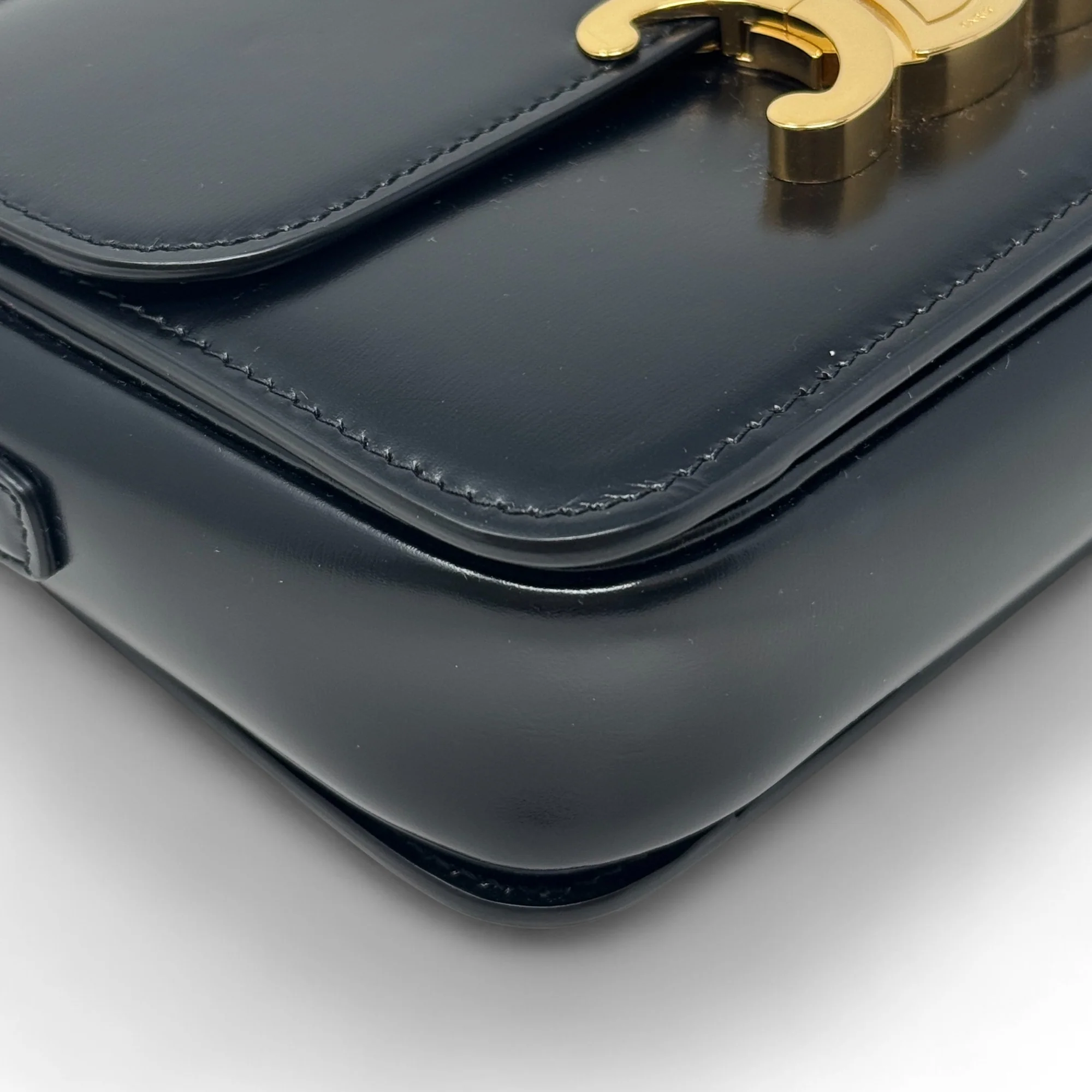 Celine Black Calfskin Triomphe Teen Bag - Image 7