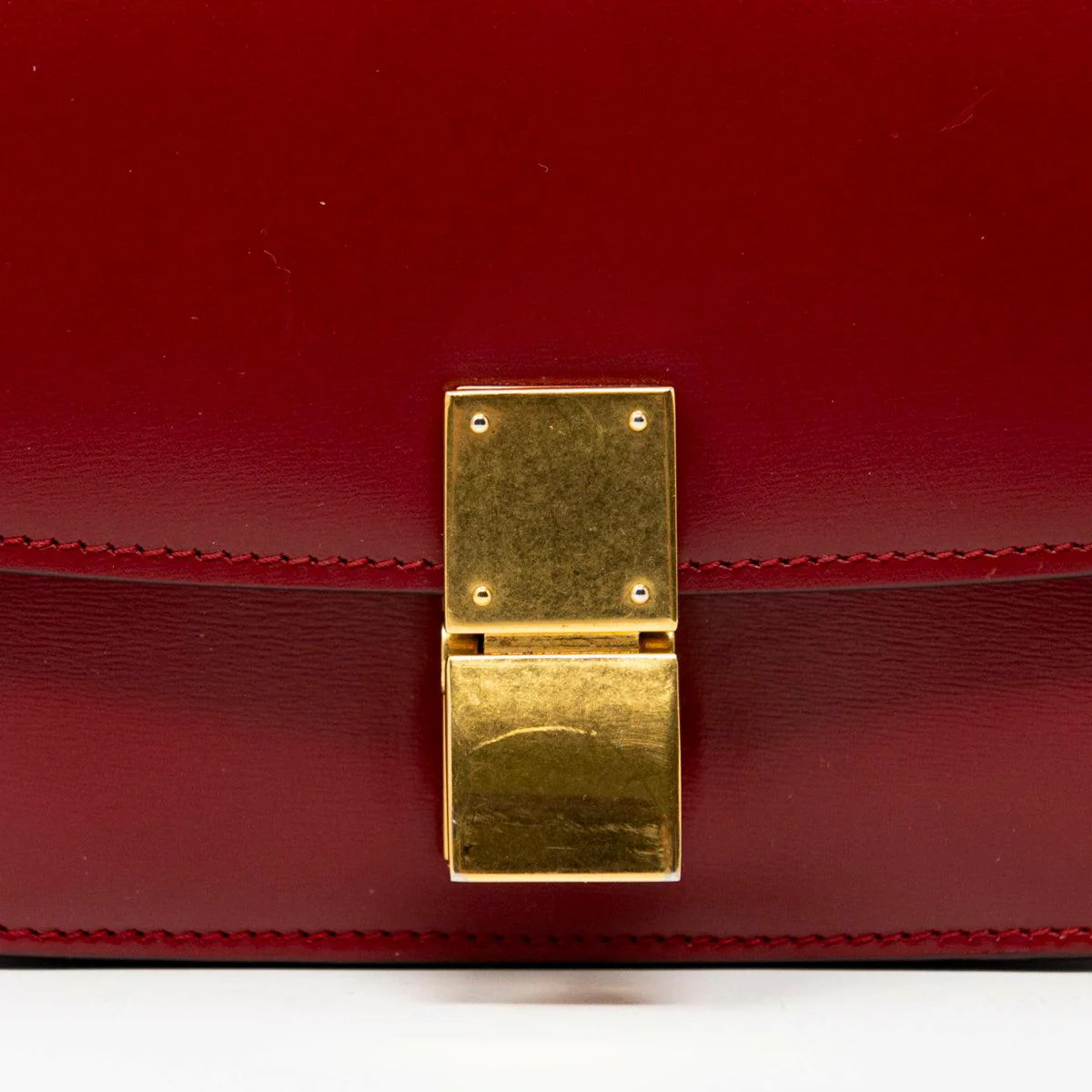 Celine Dark Red Small Box Bag - Image 12