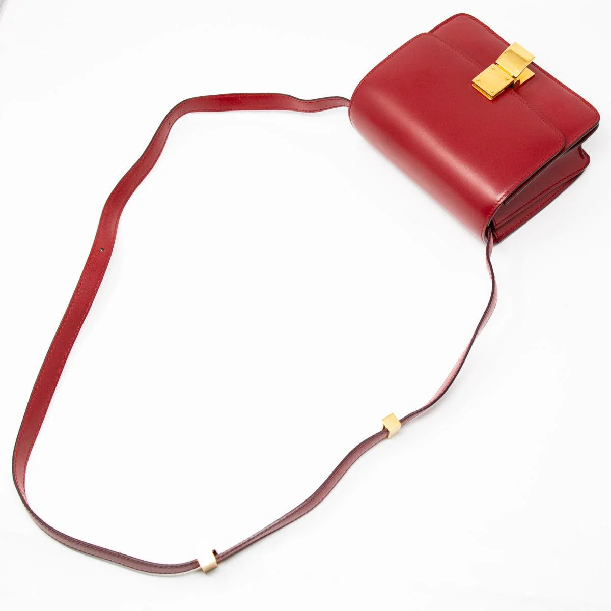 Celine Dark Red Small Box Bag - Image 13
