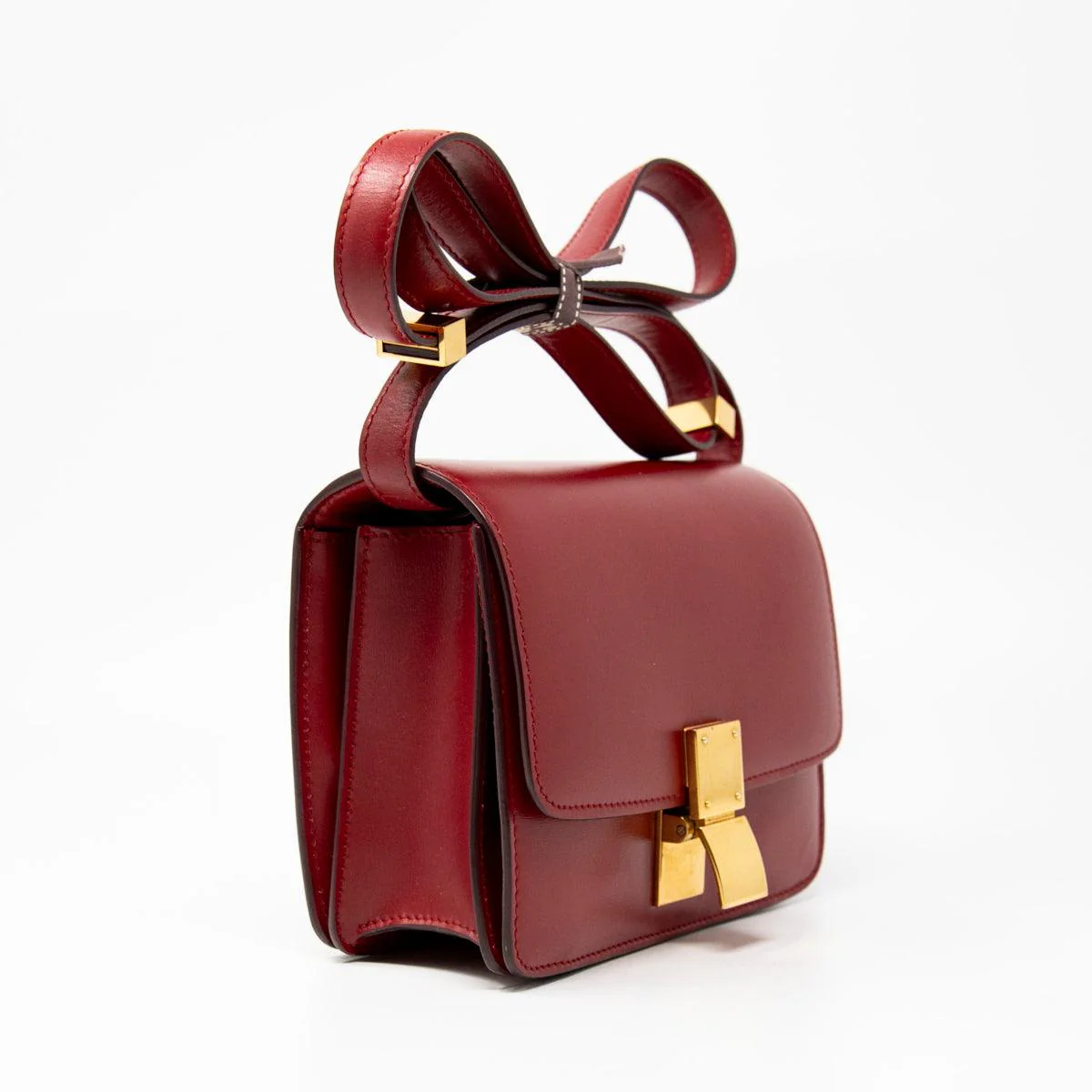 Celine Dark Red Small Box Bag - Image 4