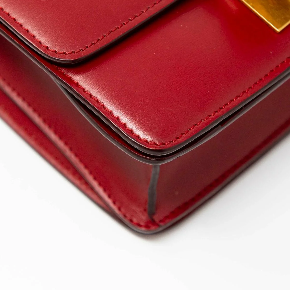 Celine Dark Red Small Box Bag - Image 7
