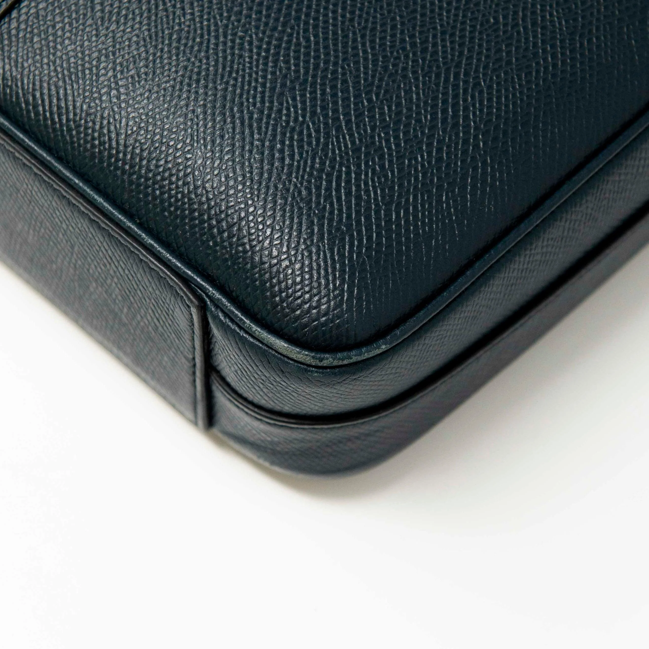 Celine Navy Grained Calfskin Briefcase - Image 10