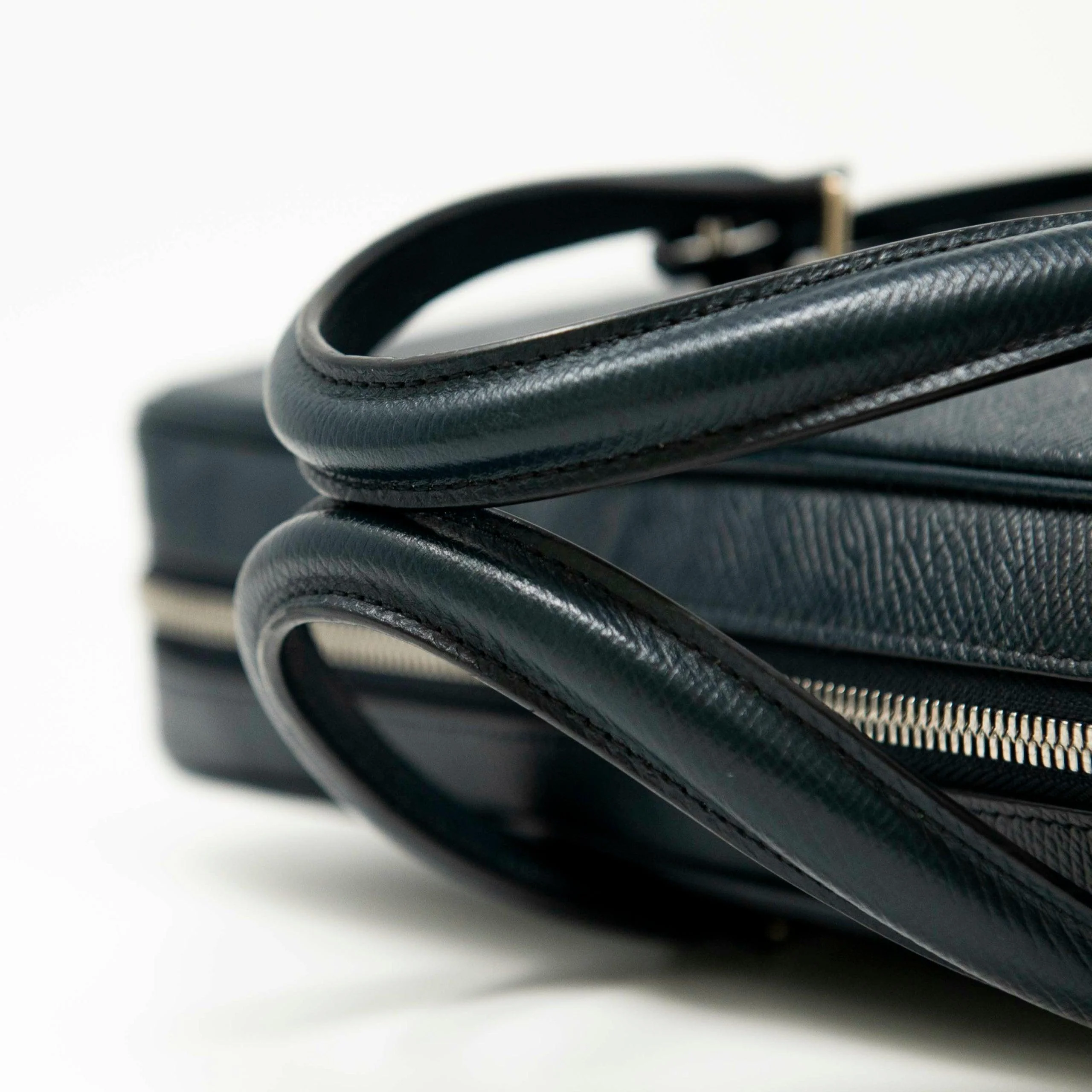 Celine Navy Grained Calfskin Briefcase - Image 12