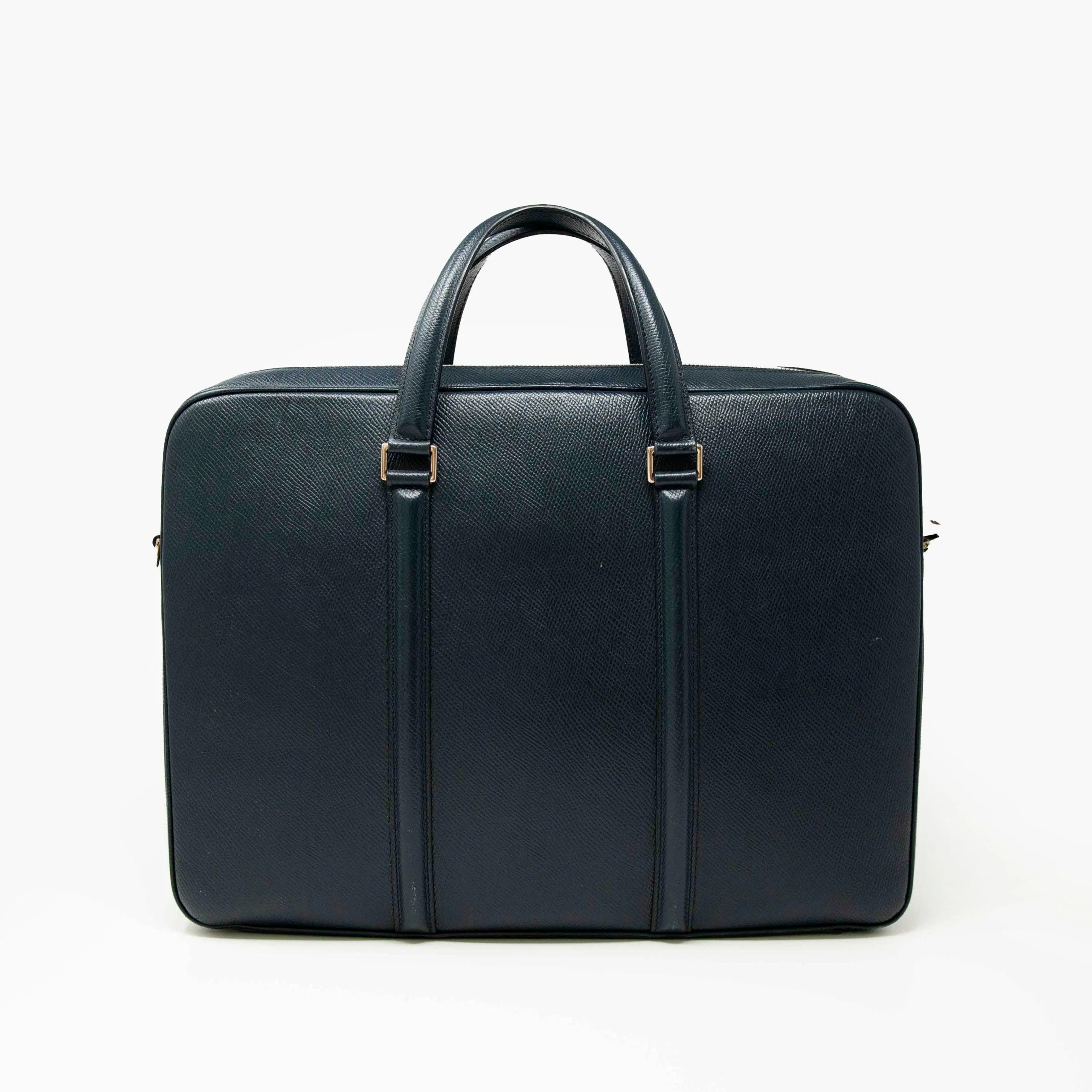 Celine Navy Grained Calfskin Briefcase - Image 3