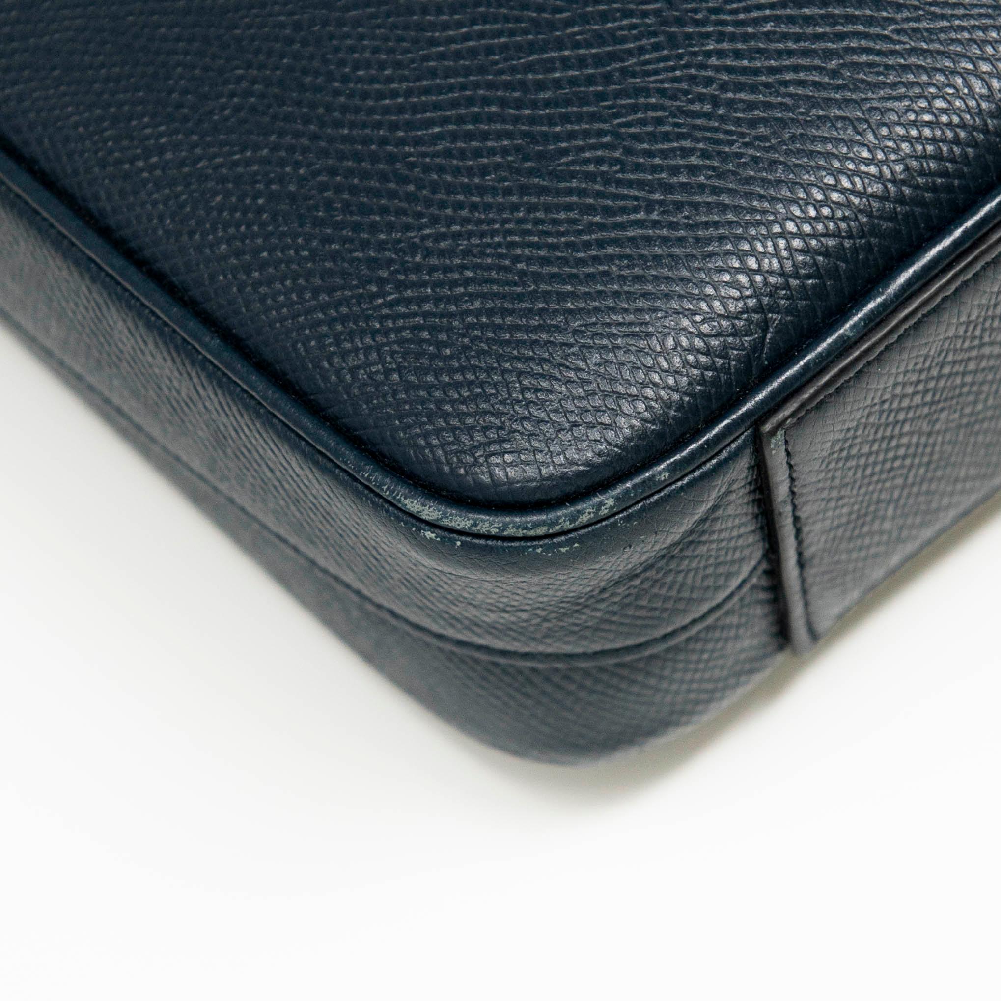 Celine Navy Grained Calfskin Briefcase - Image 7