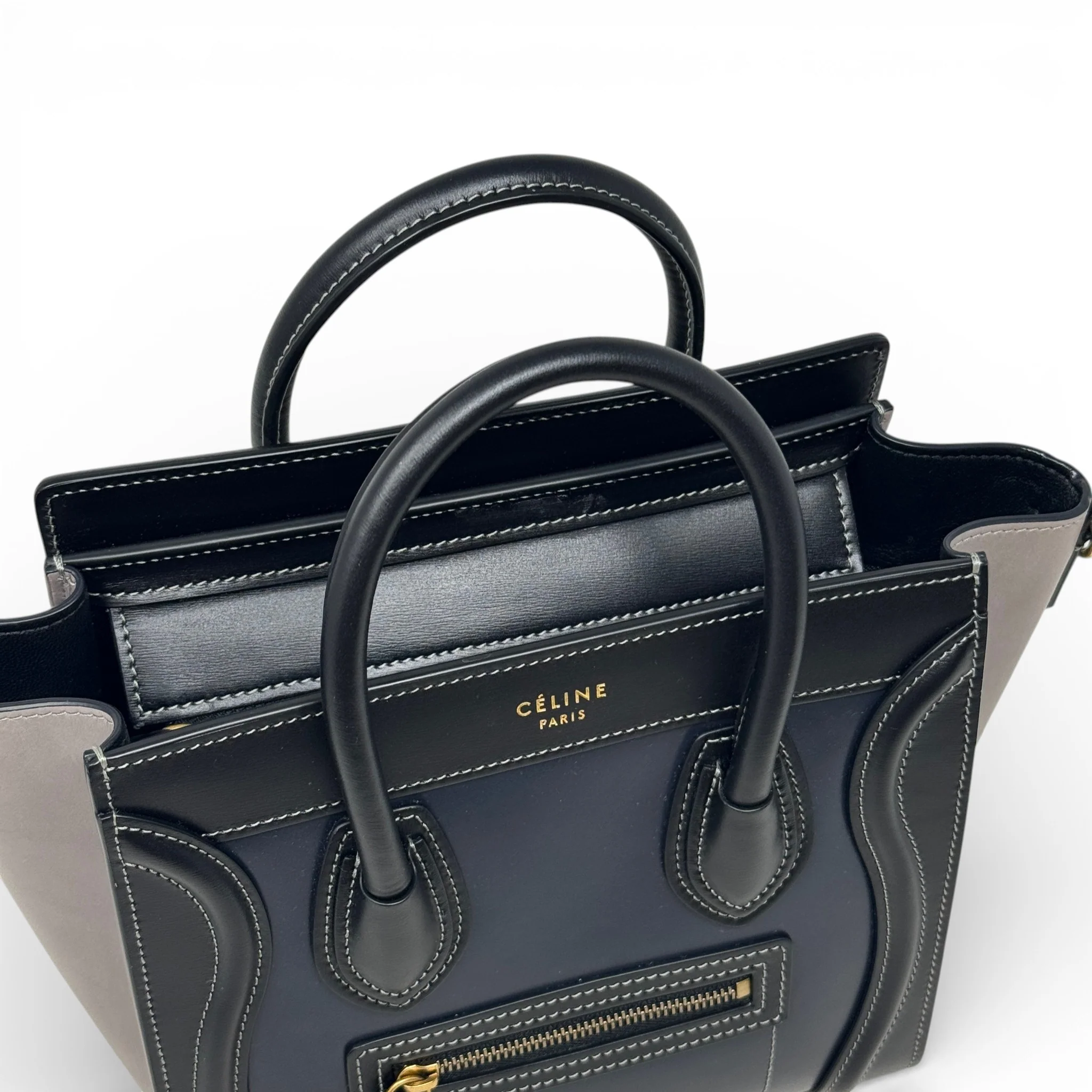 Celine Navy Nano Luggage Bag - Image 11