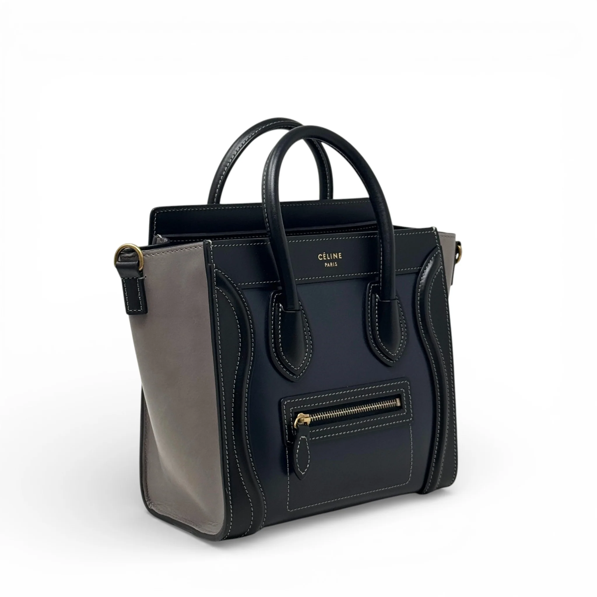 Celine Navy Nano Luggage Bag - Image 4